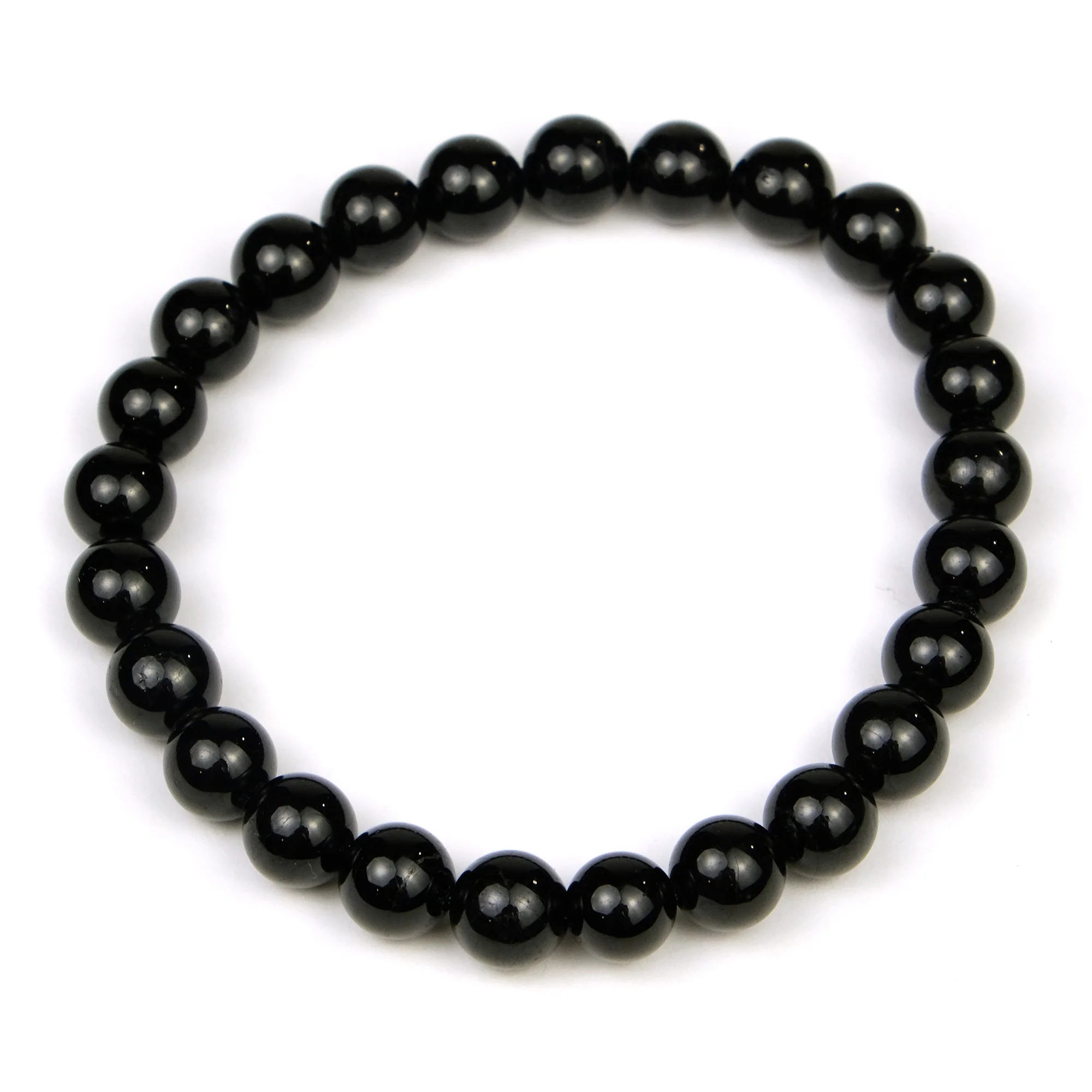 Black Tourmaline 8mm Round Stretch Bracelet - Image 2