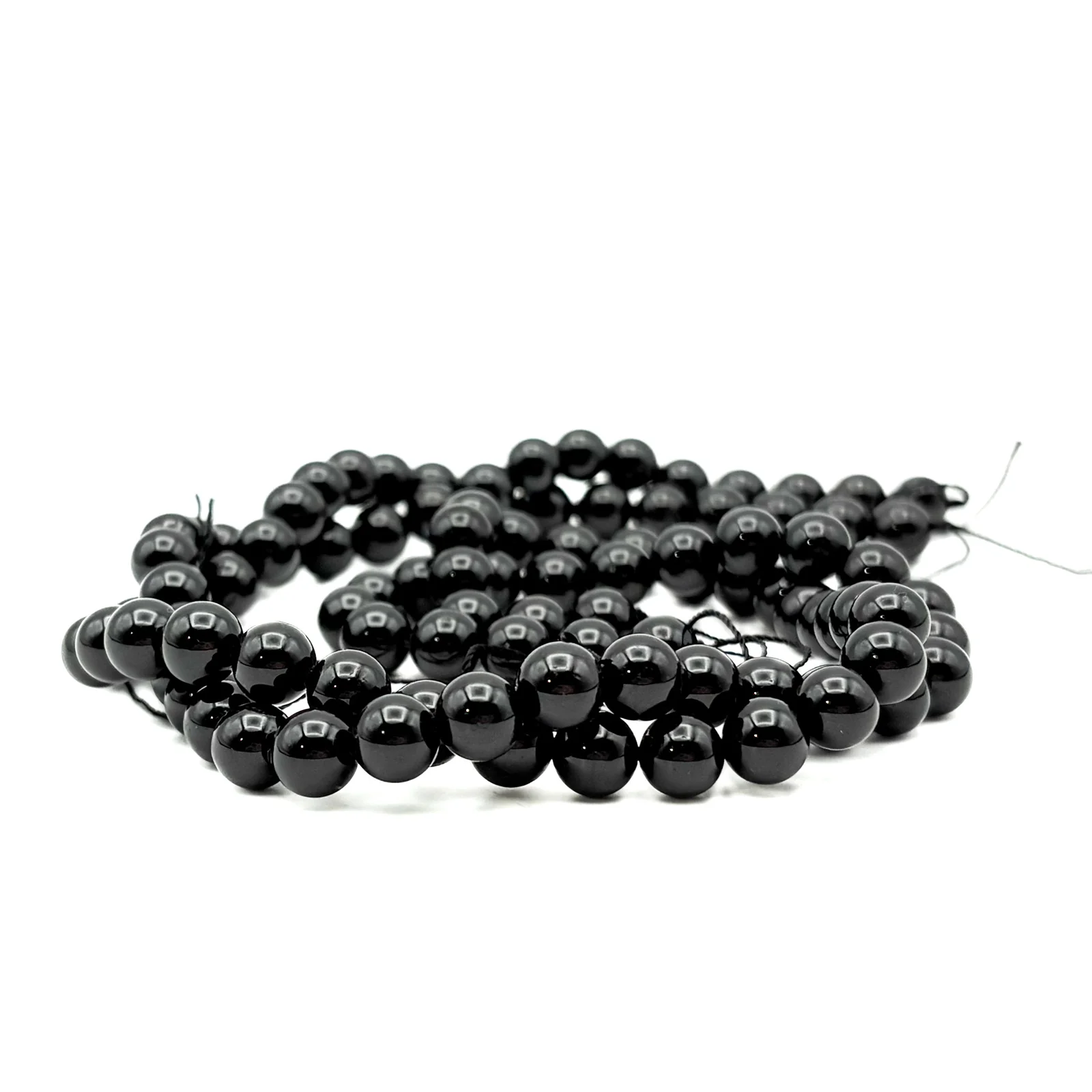 Black Tourmaline 8mm Smooth Rounds Bead Strand - Image 10