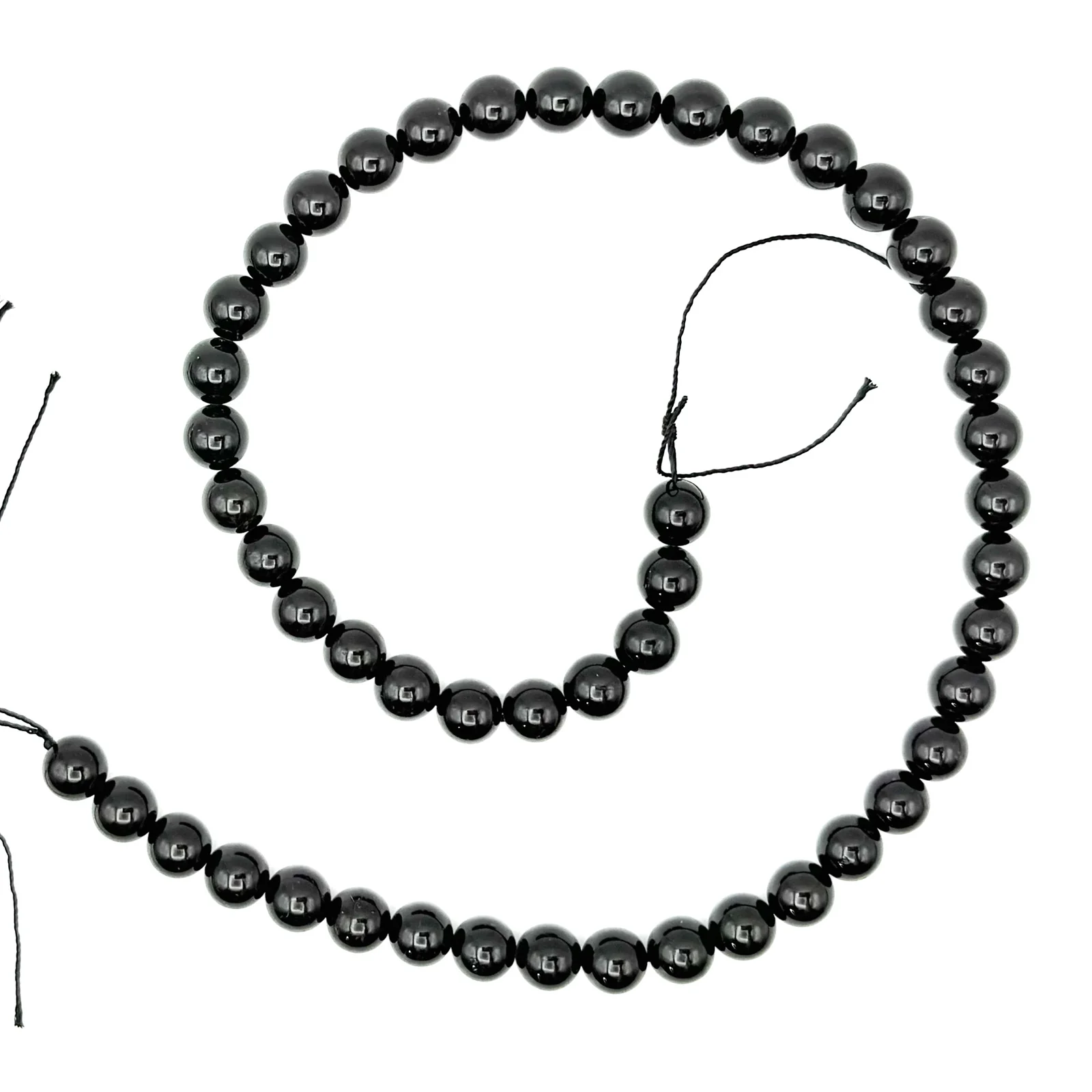 Black Tourmaline 8mm Smooth Rounds Bead Strand - Image 2