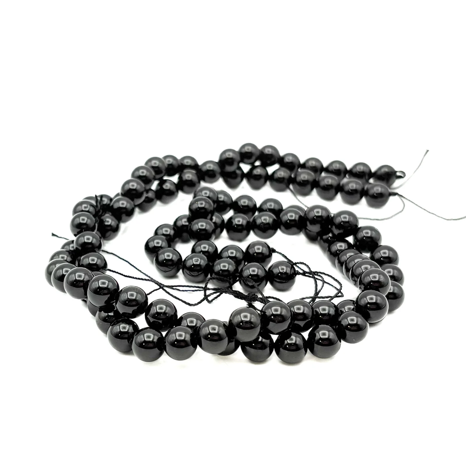 Black Tourmaline 8mm Smooth Rounds Bead Strand - Image 3
