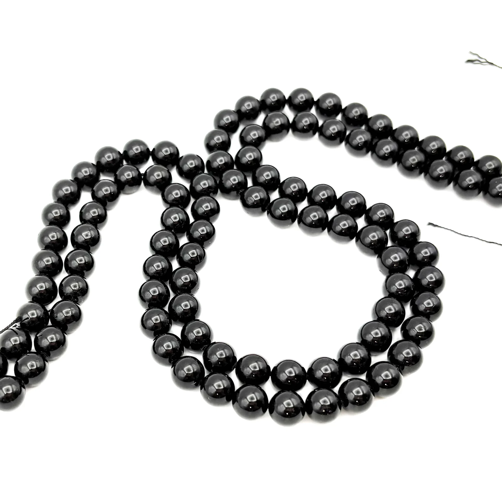 Black Tourmaline 8mm Smooth Rounds Bead Strand - Image 4