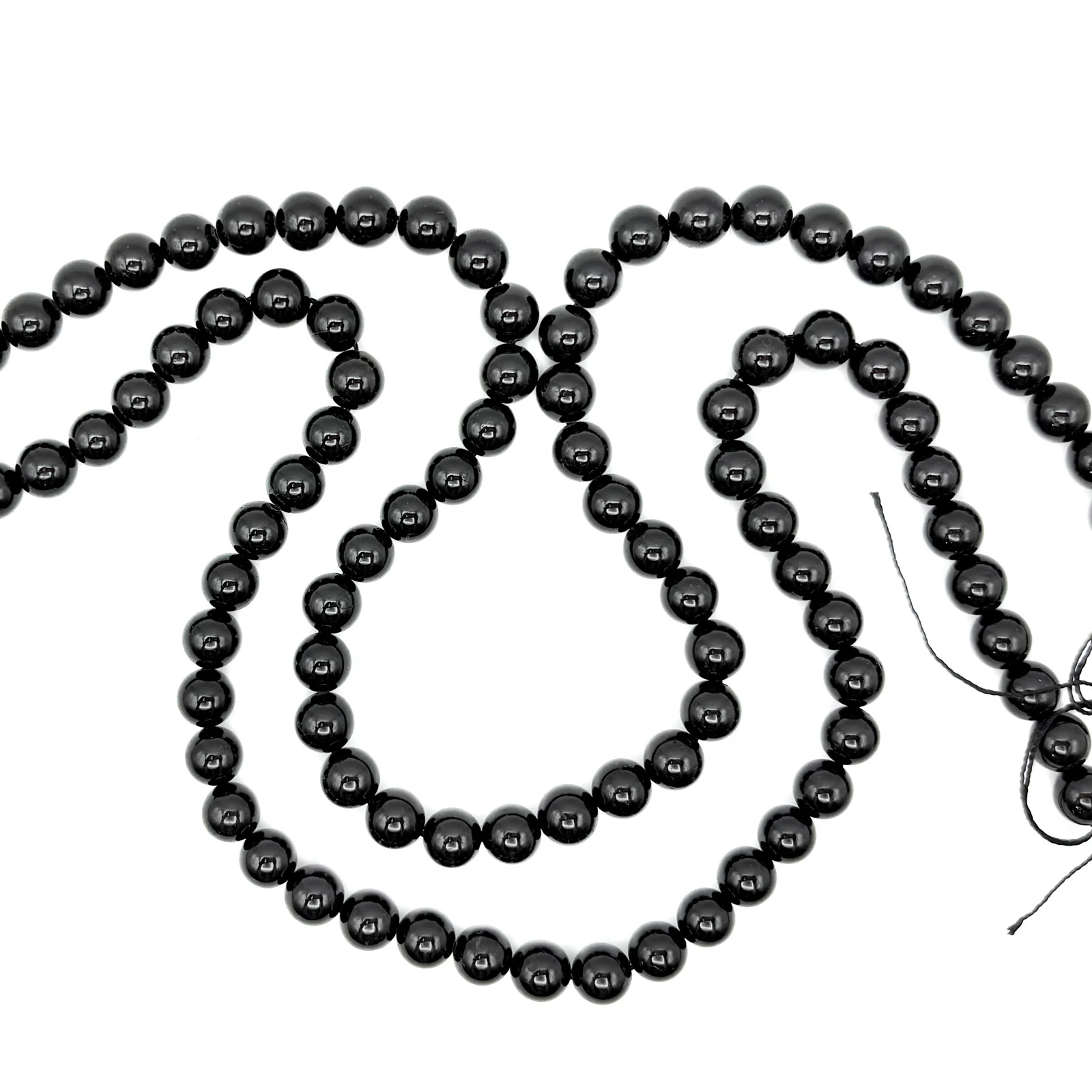 Black Tourmaline 8mm Smooth Rounds Bead Strand - Image 6