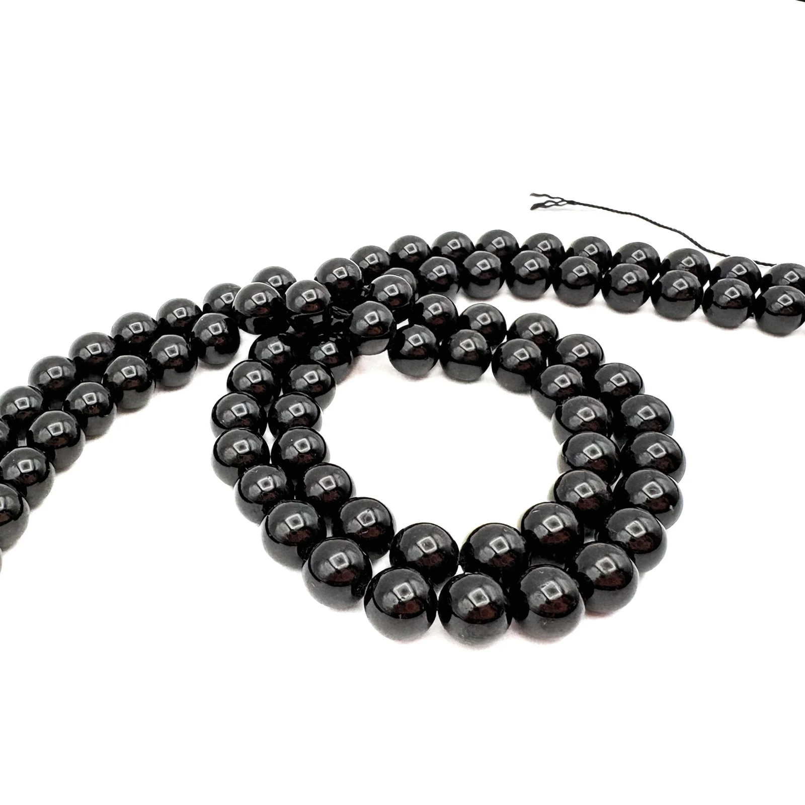 Black Tourmaline 8mm Smooth Rounds Bead Strand - Image 7