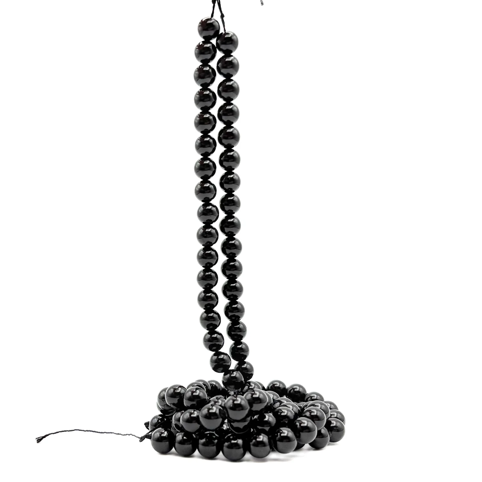 Black Tourmaline 8mm Smooth Rounds Bead Strand - Image 8