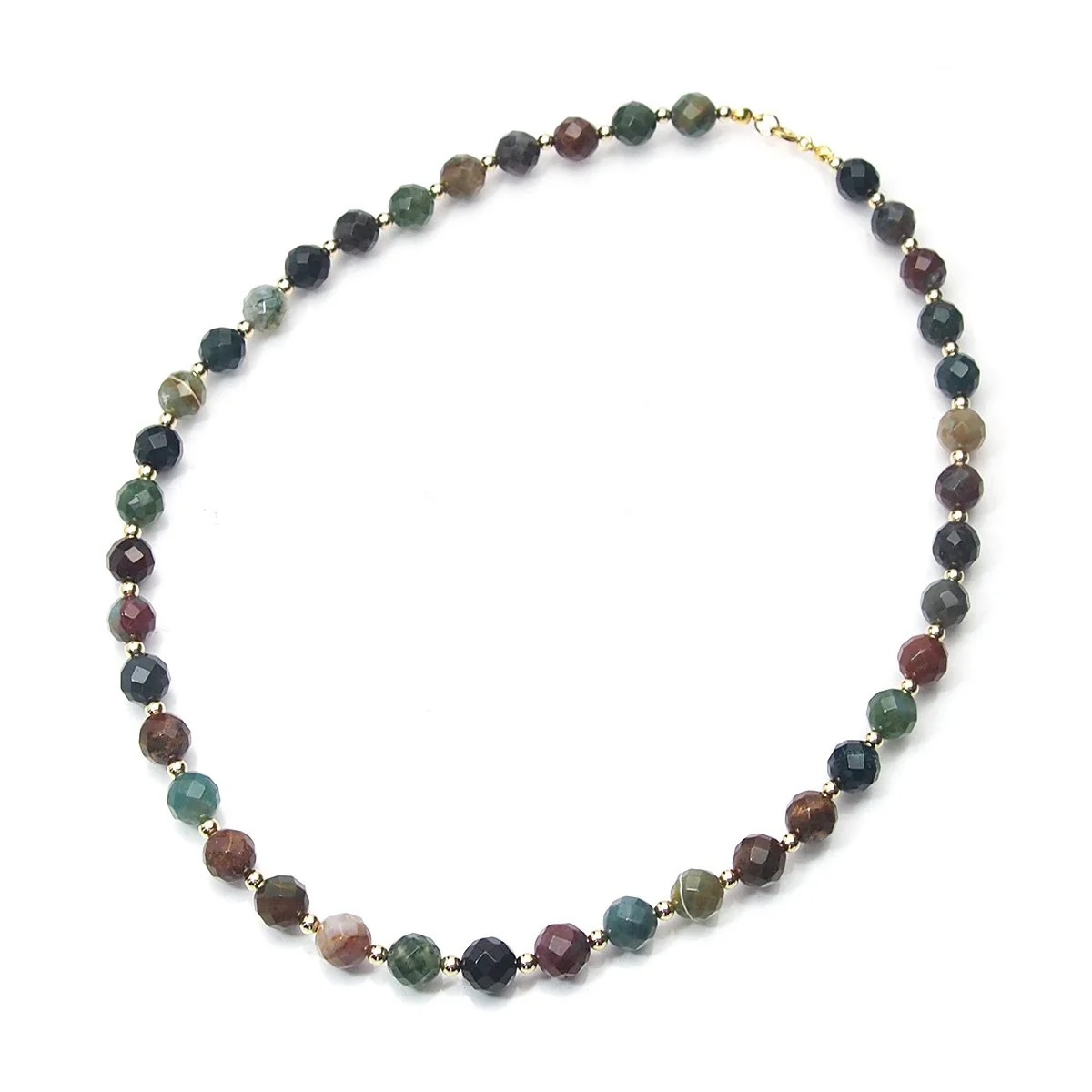 Bloodstone Faceted Rounds Necklace 10mm with Gold Filled Spring Clasp - Image 3