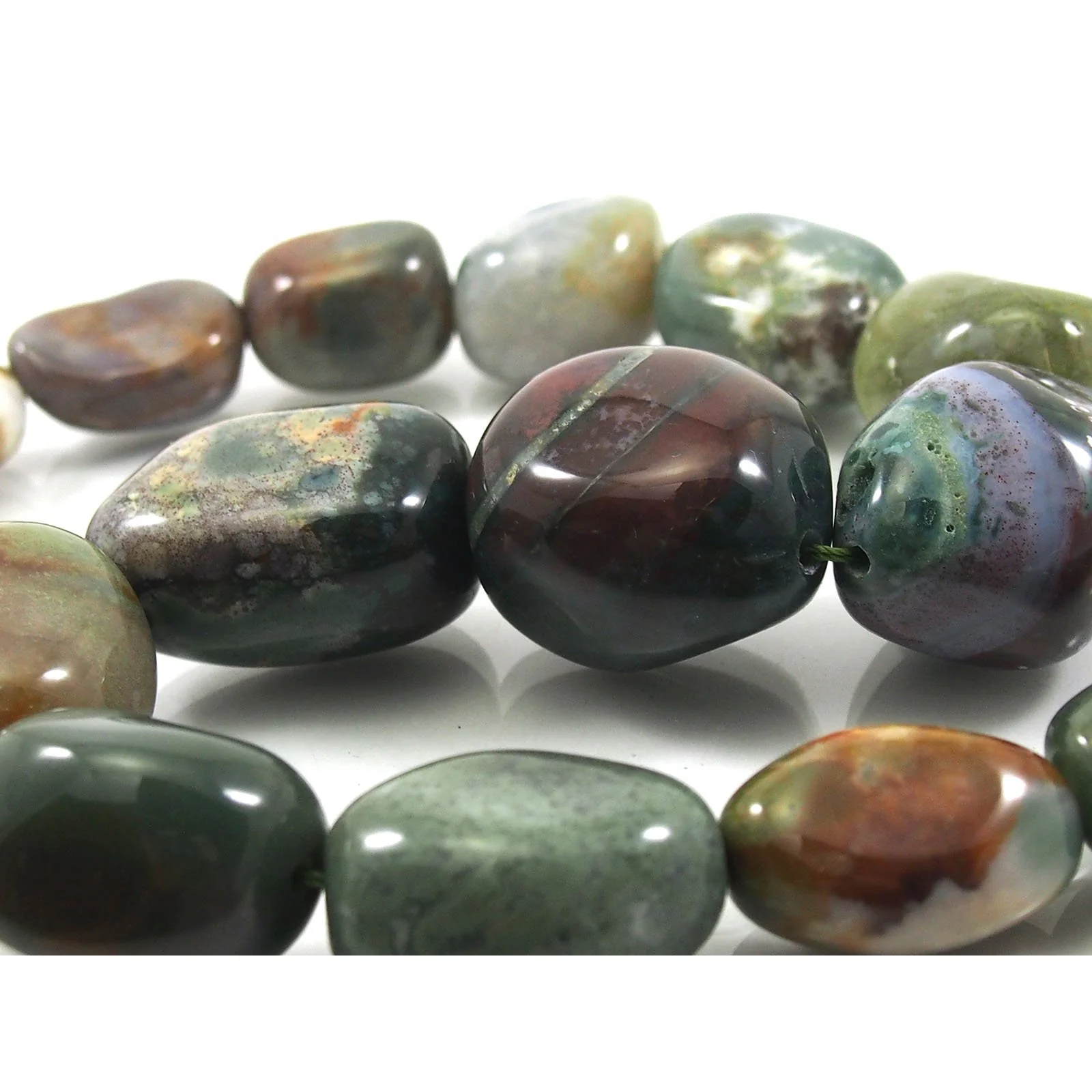 Bloodstone Fine Tumbled Nugget Strand (Option 6) - Image 3