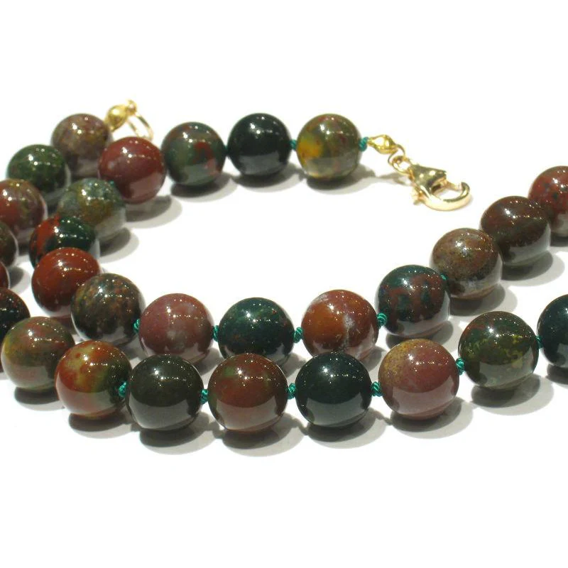 Bloodstone Necklace with Gold Filled or Sterling Silver Trigger Clasp - Image 3