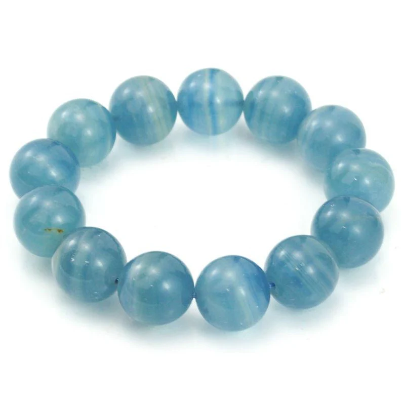 Blue Calcite Stretch Bracelet 16mm - Image 2