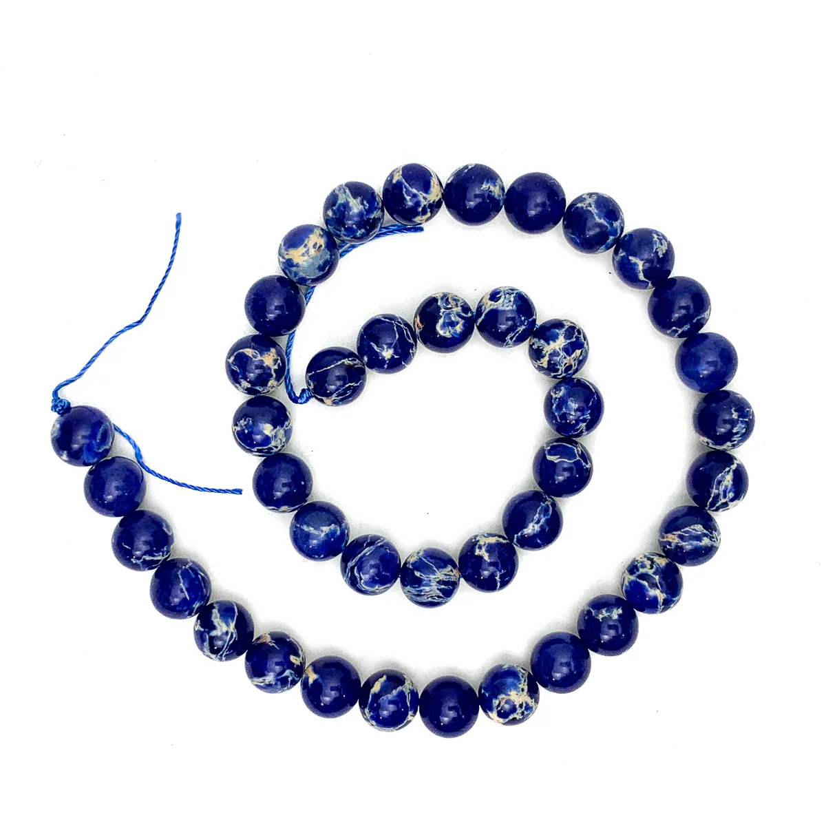 Blue Impression Jasper 10mm Round Bead Strand - Image 2