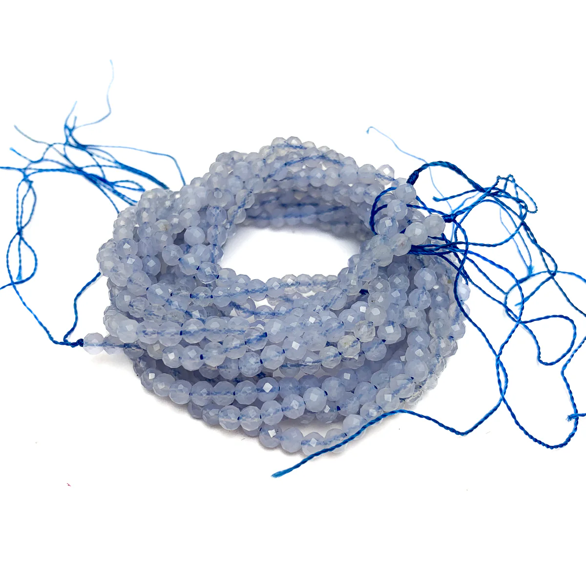 Blue Lace Agate Namibia 4mm Faceted Rounds - Image 3