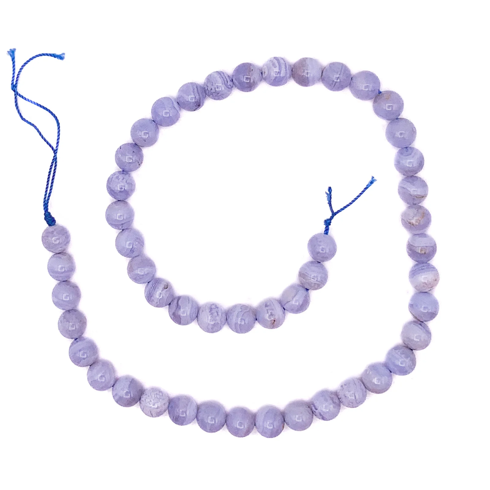 Blue Lace Agate 8mm Smooth Rounds Bead Strand - Image 2