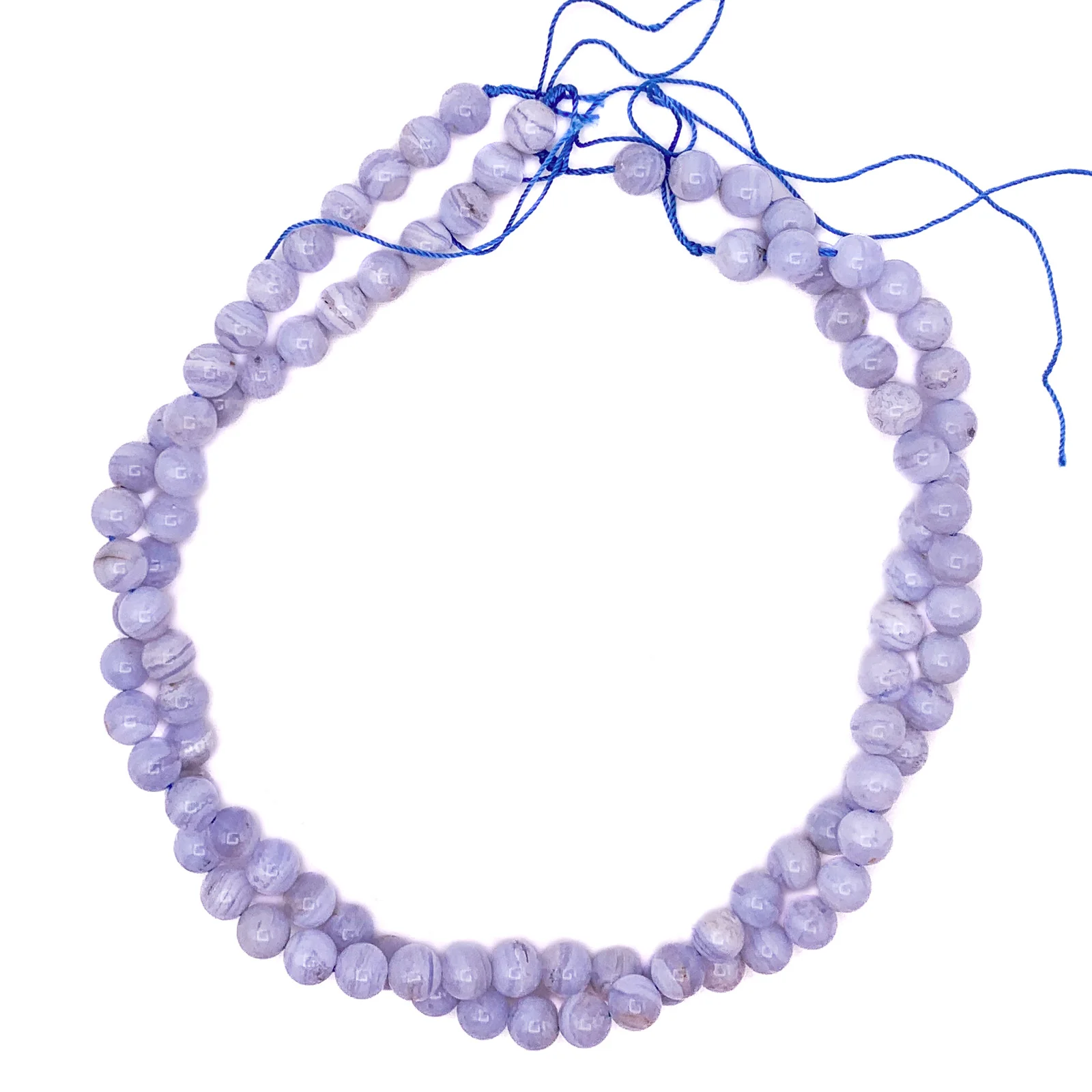 Blue Lace Agate 8mm Smooth Rounds Bead Strand - Image 4