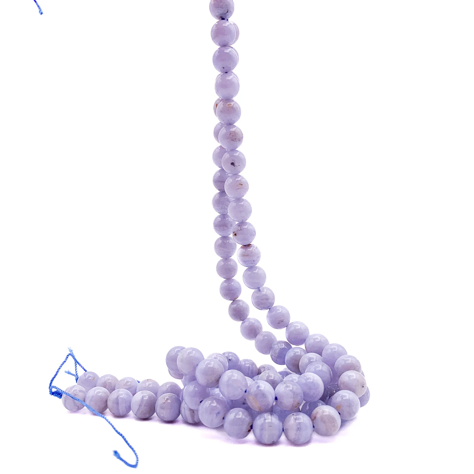 Blue Lace Agate 8mm Smooth Rounds Bead Strand - Image 8