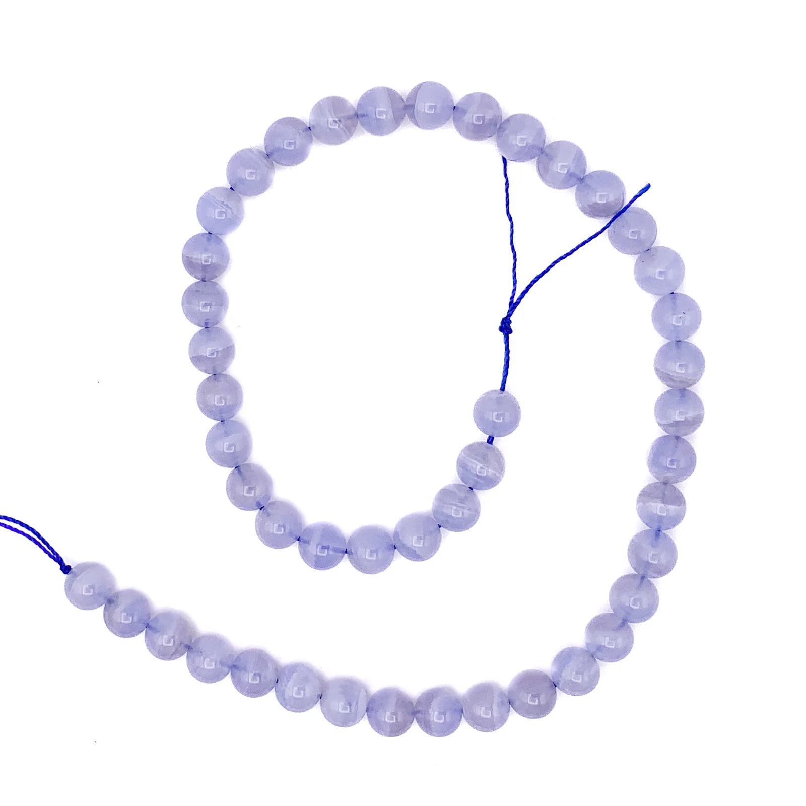 Blue Lace Agate AAA 8mm Smooth Rounds Bead Strand - Image 2