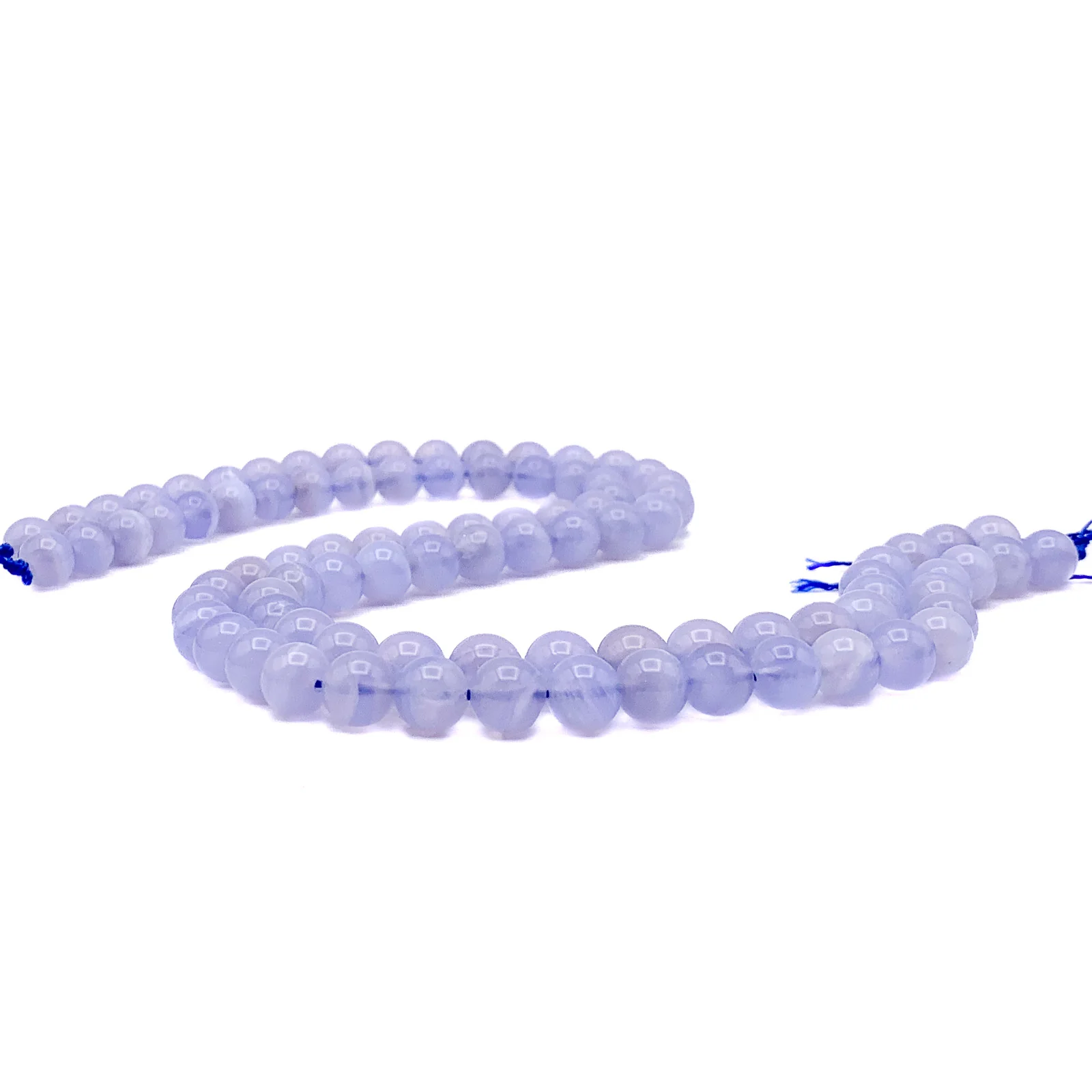 Blue Lace Agate AAA 8mm Smooth Rounds Bead Strand - Image 4