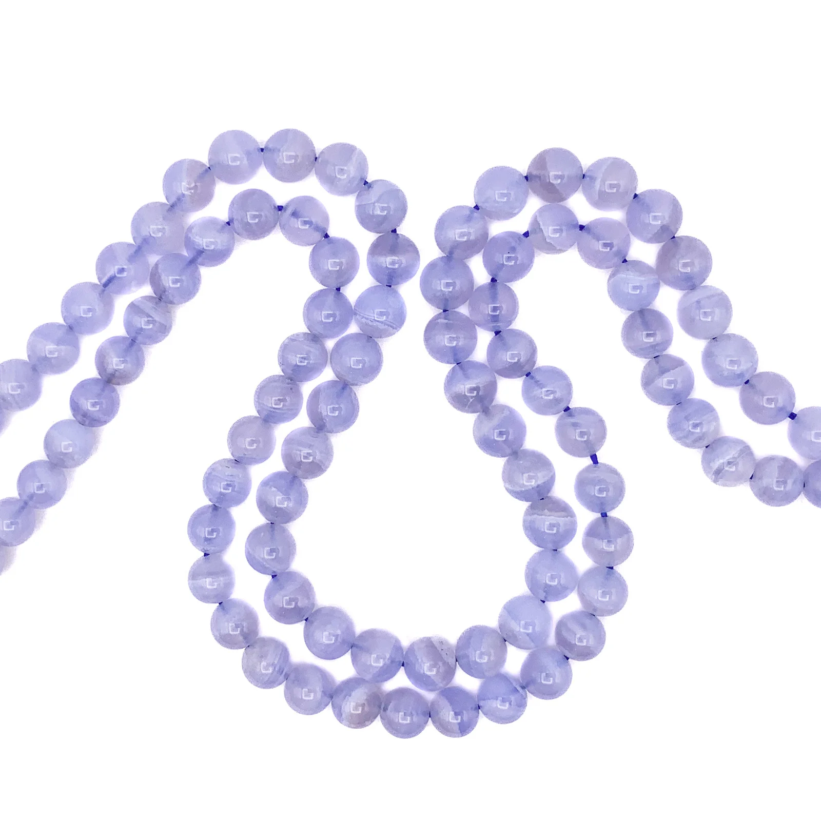 Blue Lace Agate AAA 8mm Smooth Rounds Bead Strand - Image 5