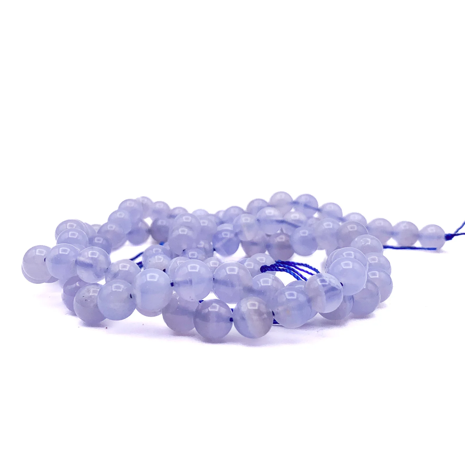 Blue Lace Agate AAA 8mm Smooth Rounds Bead Strand - Image 8