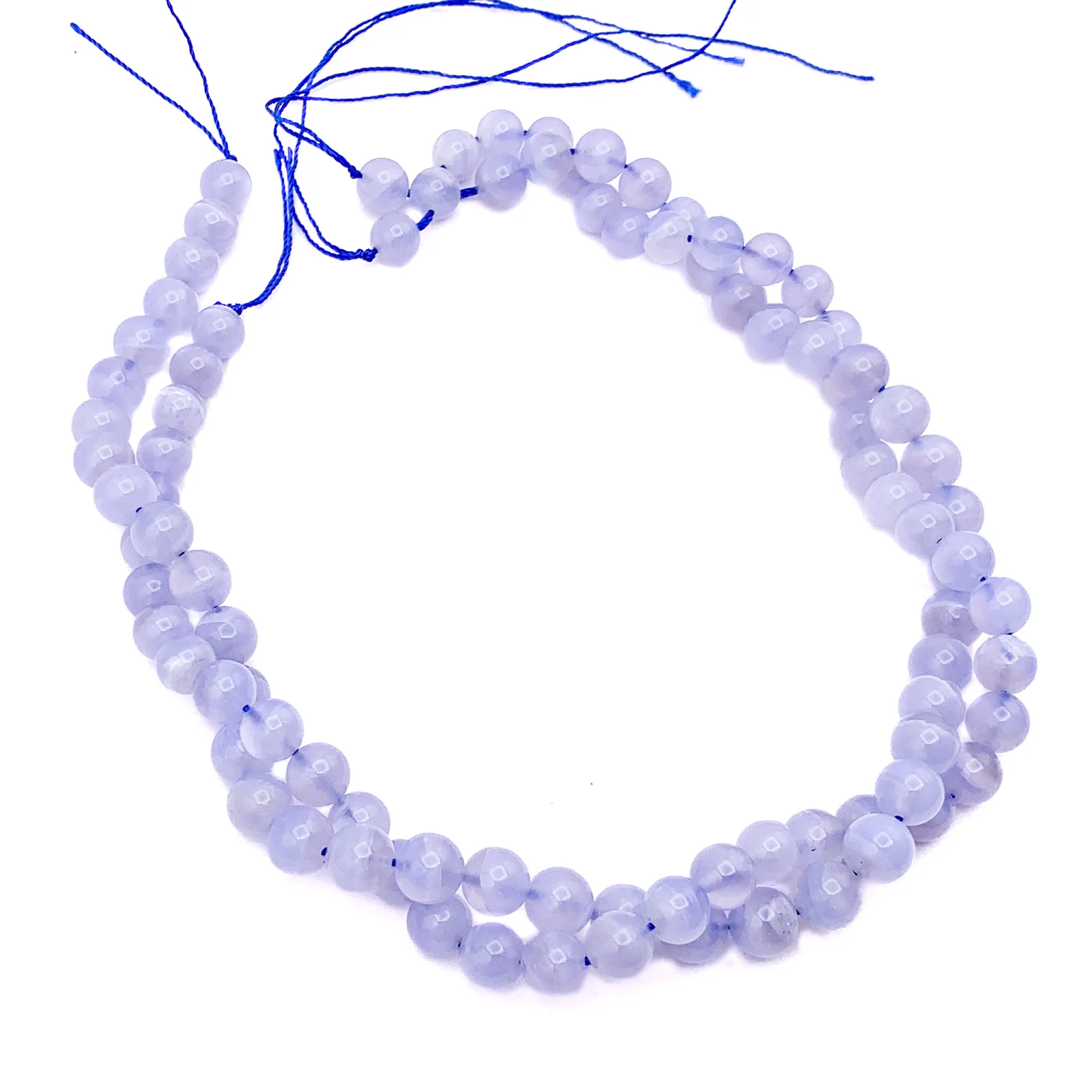 Blue Lace Agate AAA 8mm Smooth Rounds Bead Strand - Image 9