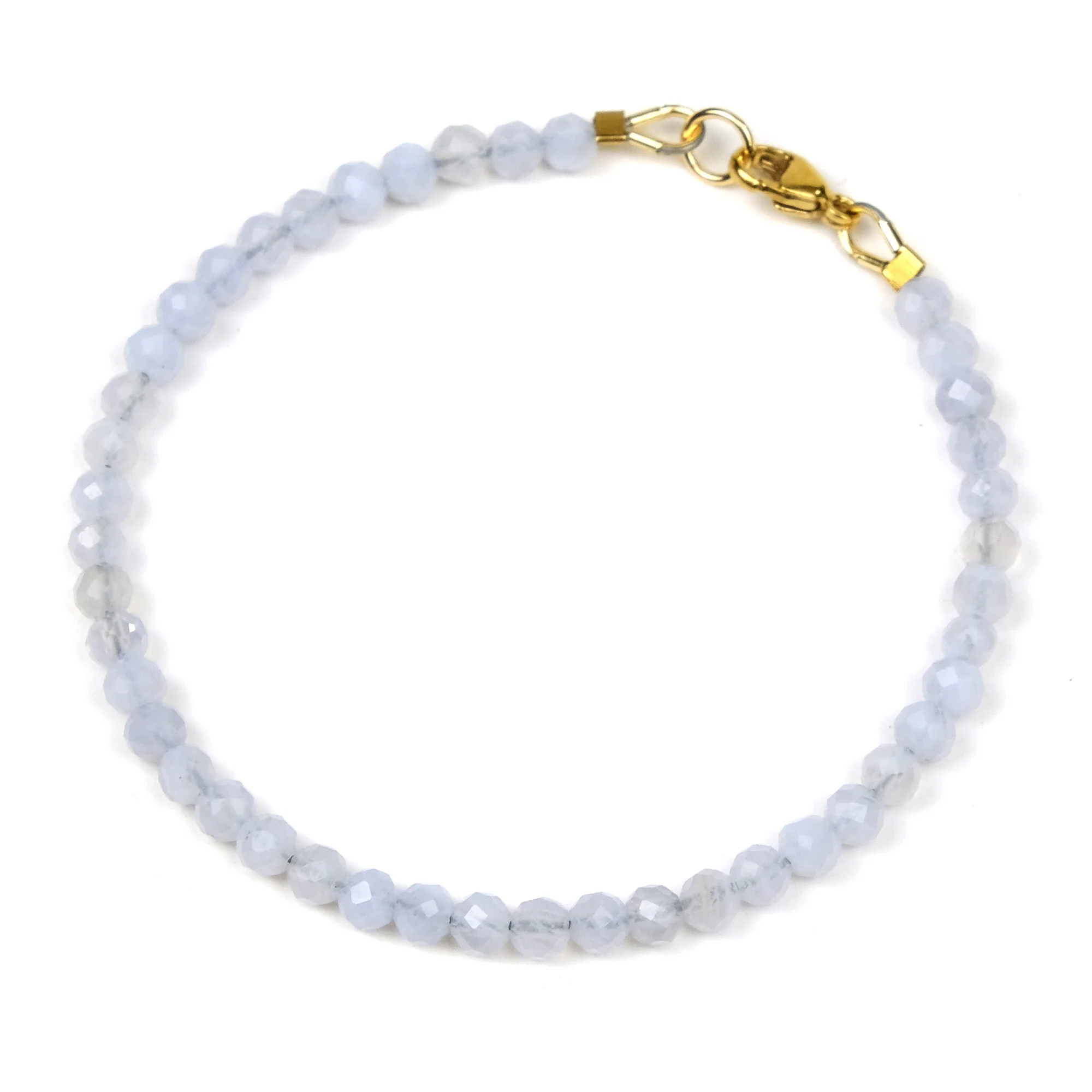 Blue Lace Agate Bracelet with Gold Filled Trigger Clasp - Image 2