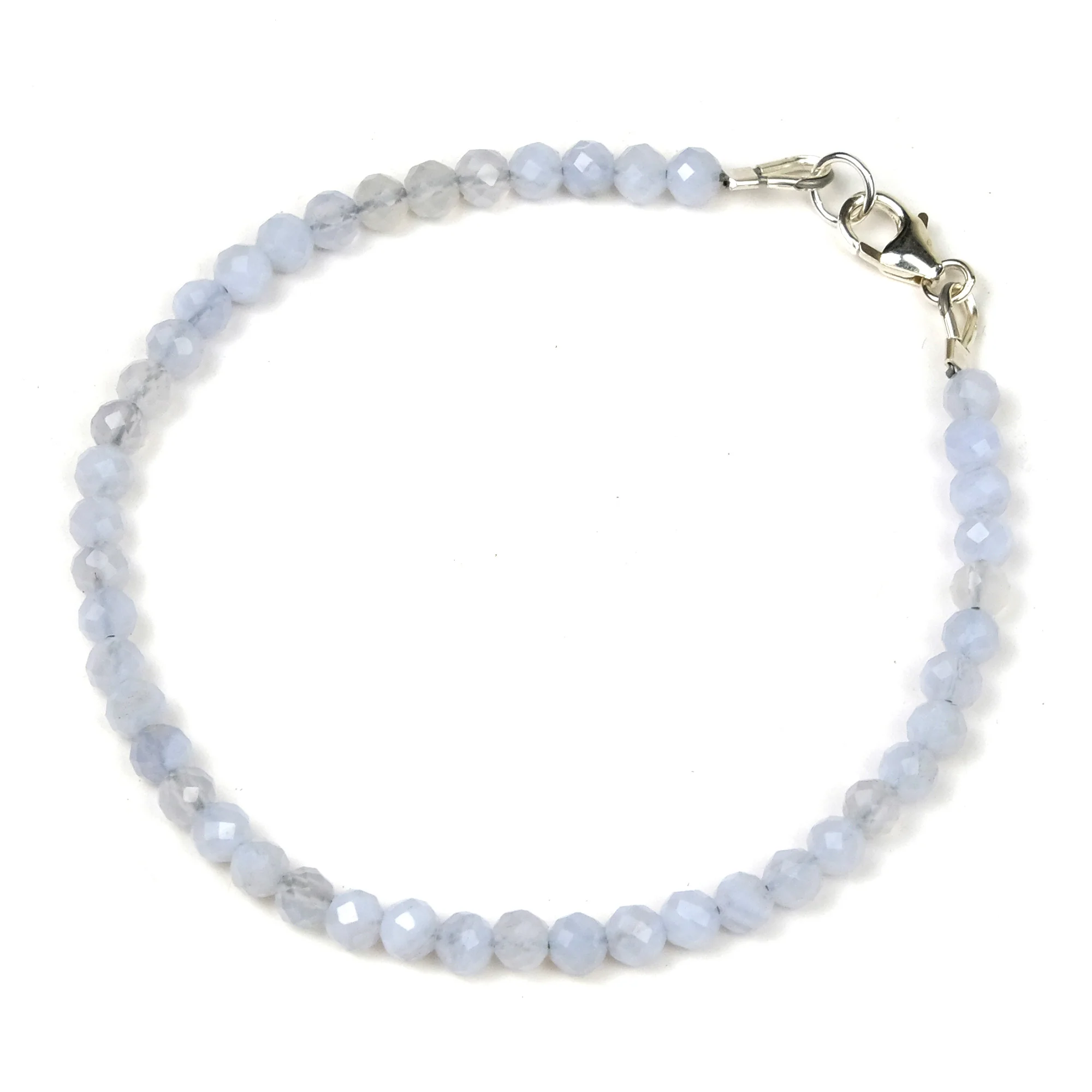 Blue Lace Agate Bracelet with Sterling Silver Trigger Clasp - Image 2
