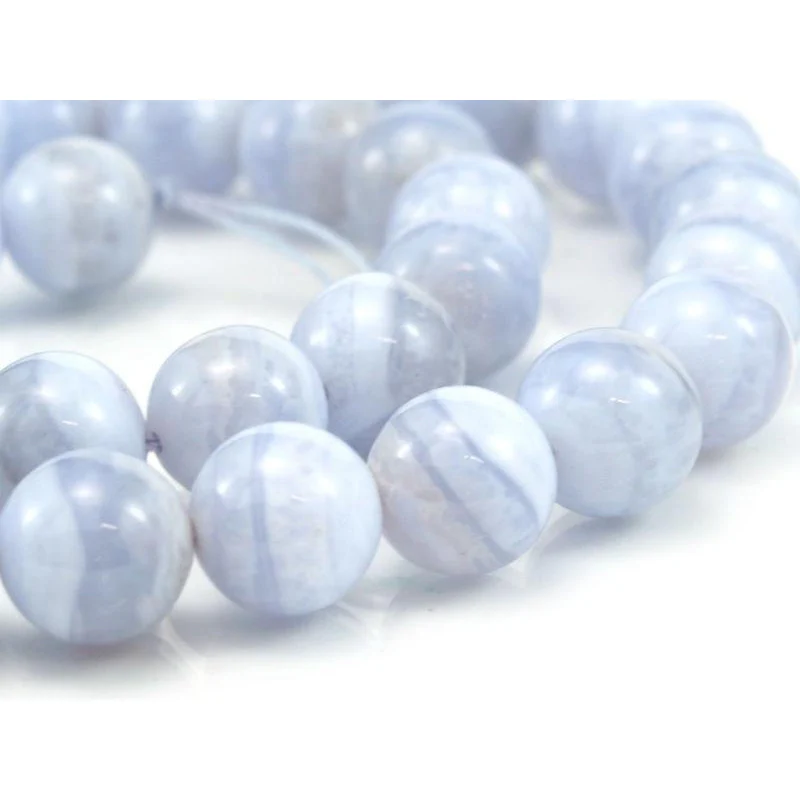 Blue Lace Agate Smooth Rounds 10mm Strand - Image 4