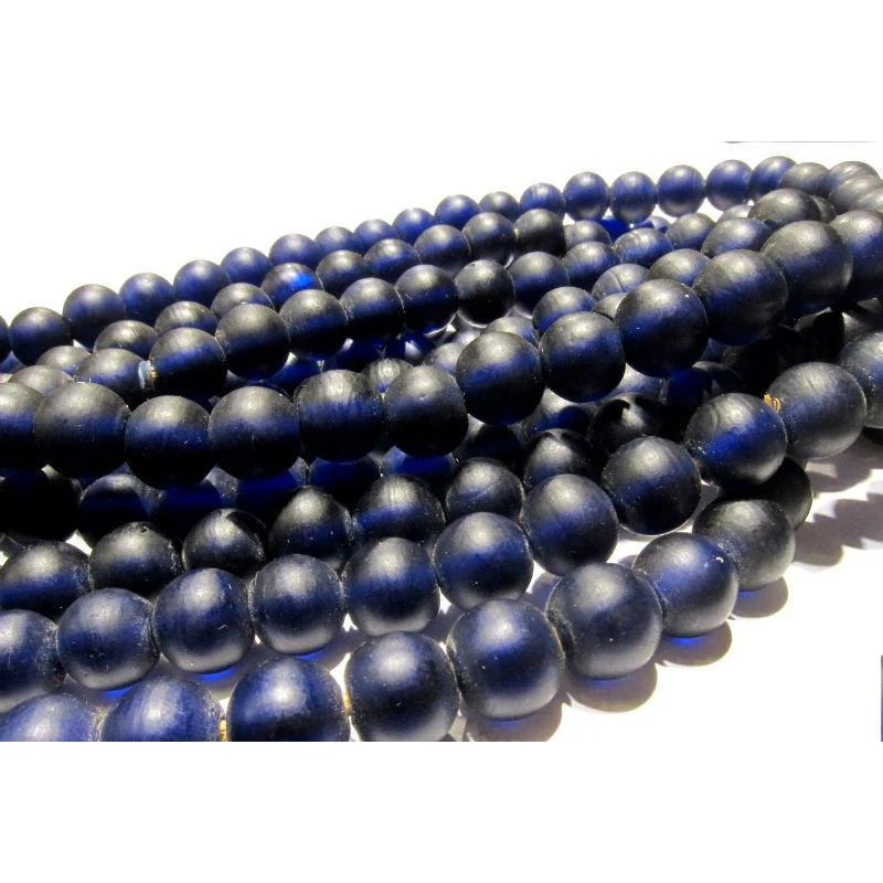 Bohemian Cobalt Glass 10mm Rounds / Necklace - Image 2