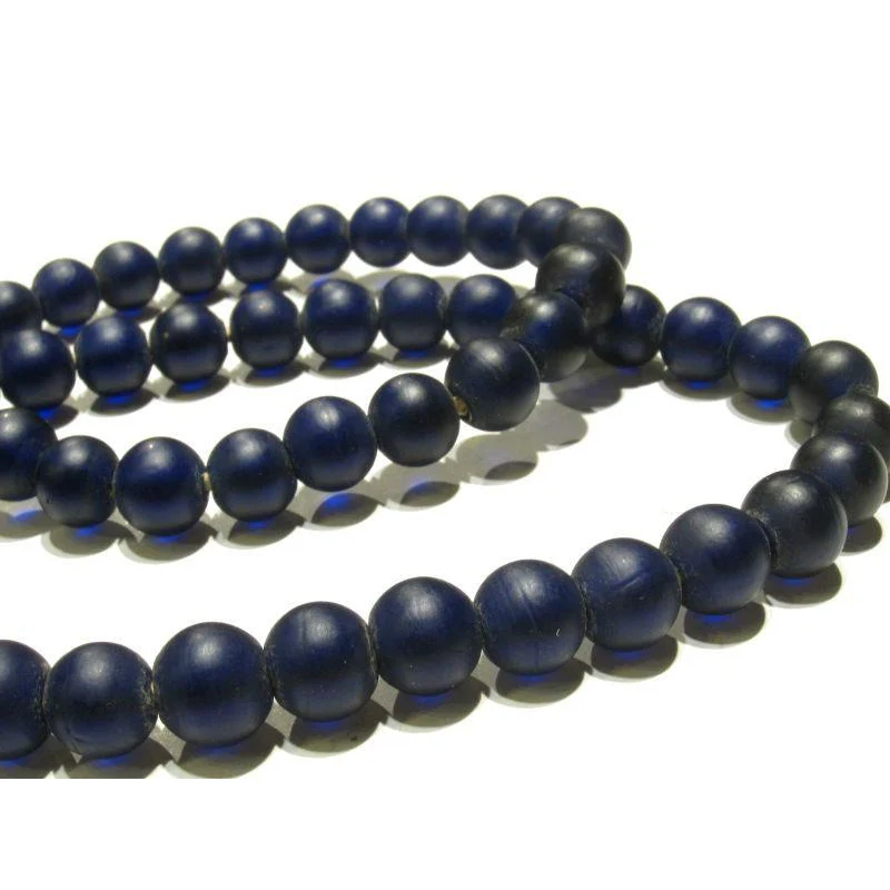 Bohemian Cobalt Glass 10mm Rounds / Necklace - Image 3