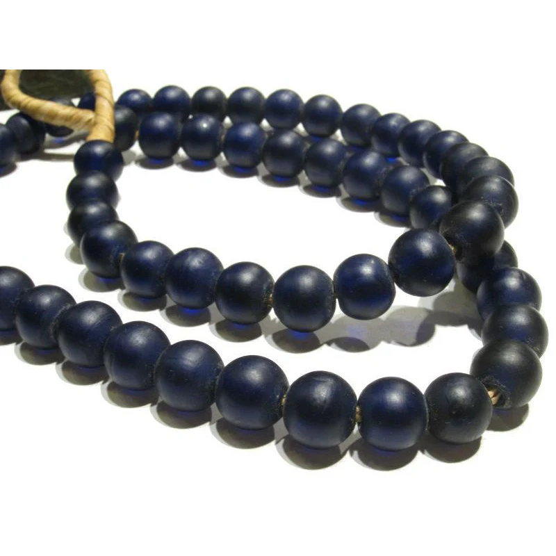 Bohemian Cobalt Glass 10mm Rounds / Necklace - Image 4