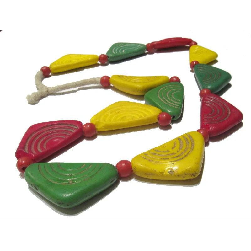 Bohemian Late 19th Century Glass "Conus Shell" Beads / Necklace Trade Currency - Image 2