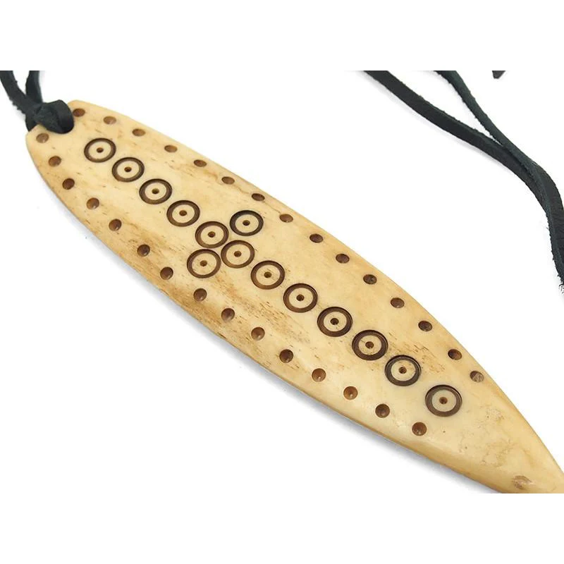 "Ethiopian Medicine Stick" Style Bone Pendant Necklace 3 - 5.5" - Image 2