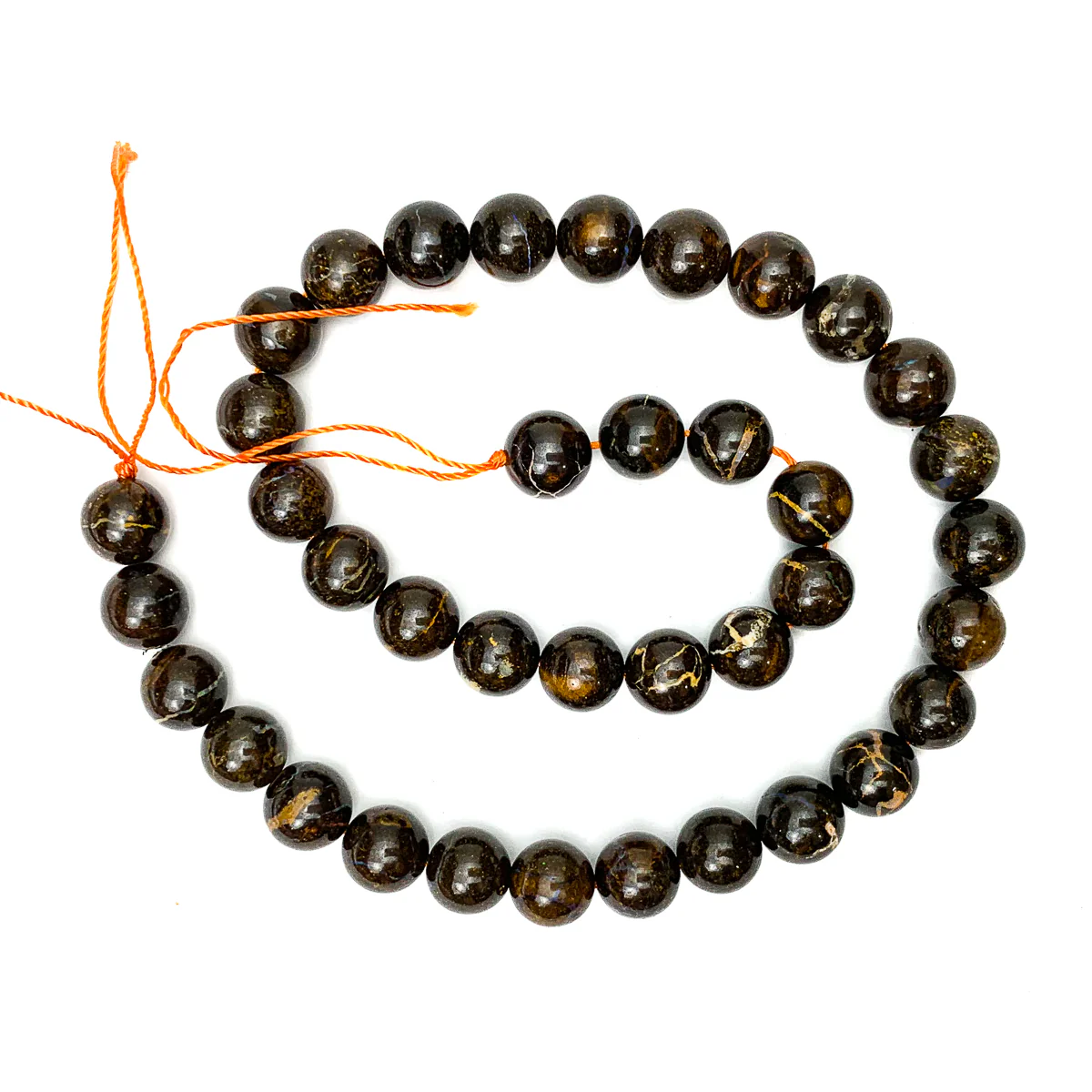 Boulder Opal 10mm Smooth Rounds Strand - Image 2