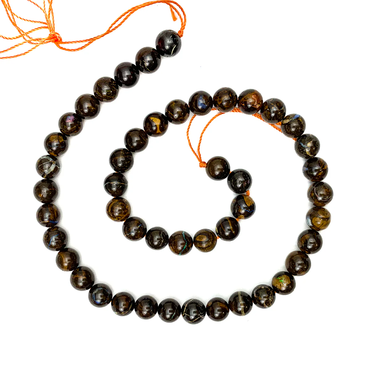 Boulder Opal 8mm Smooth Rounds Strand - Image 2