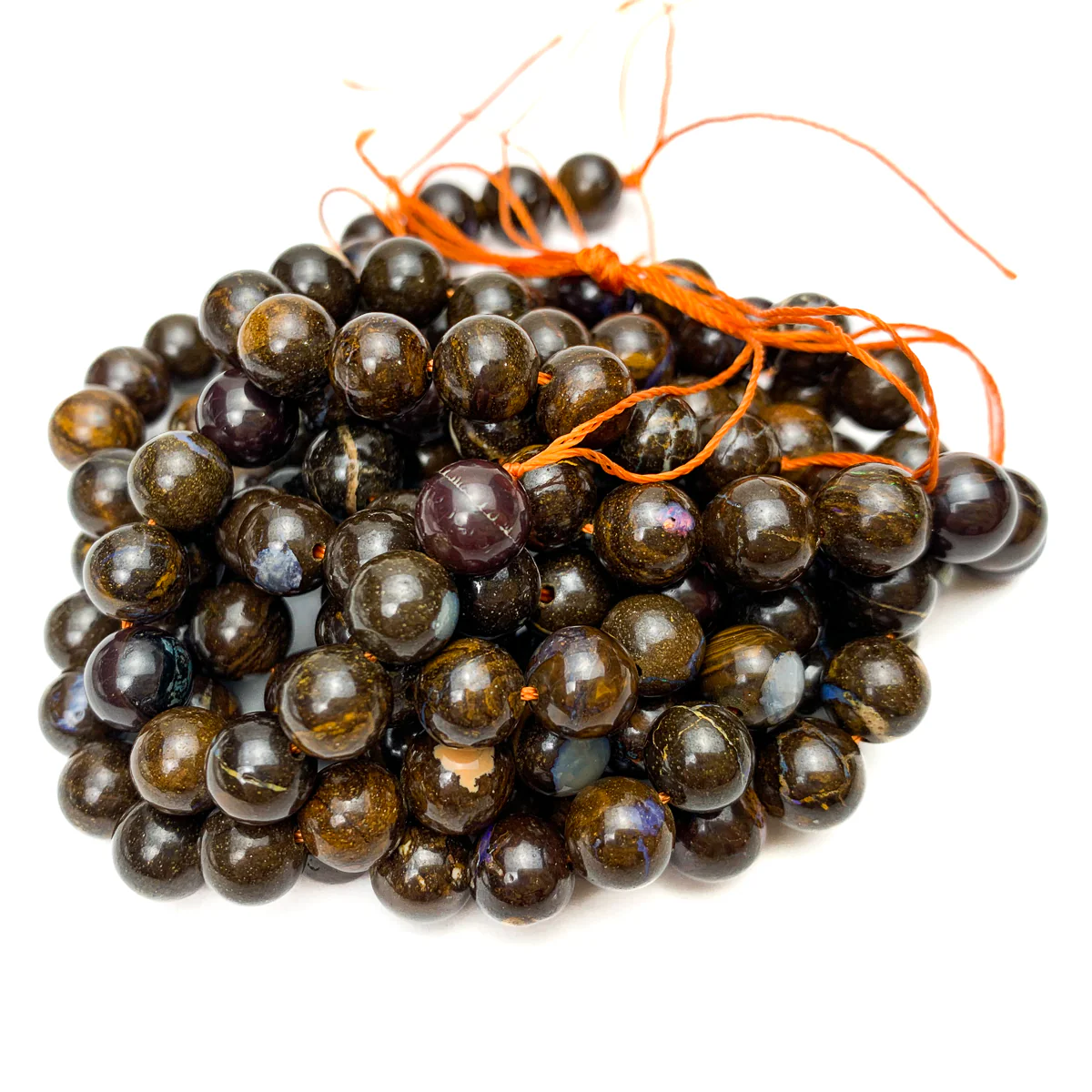 Boulder Opal 8mm Smooth Rounds Strand - Image 3