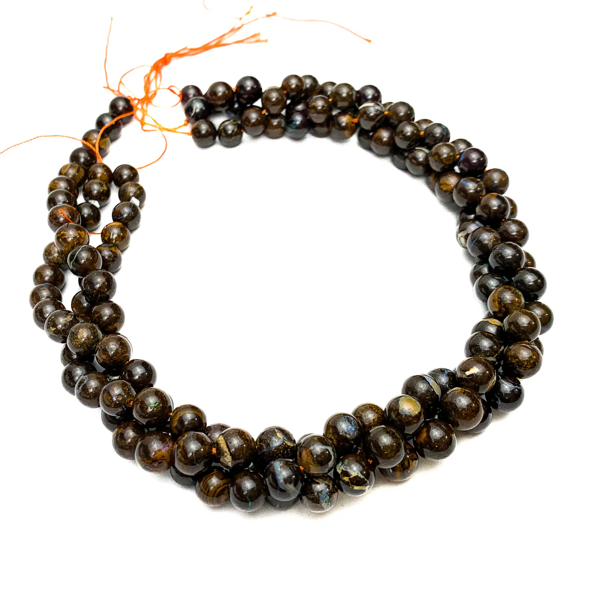 Boulder Opal 8mm Smooth Rounds Strand - Image 4