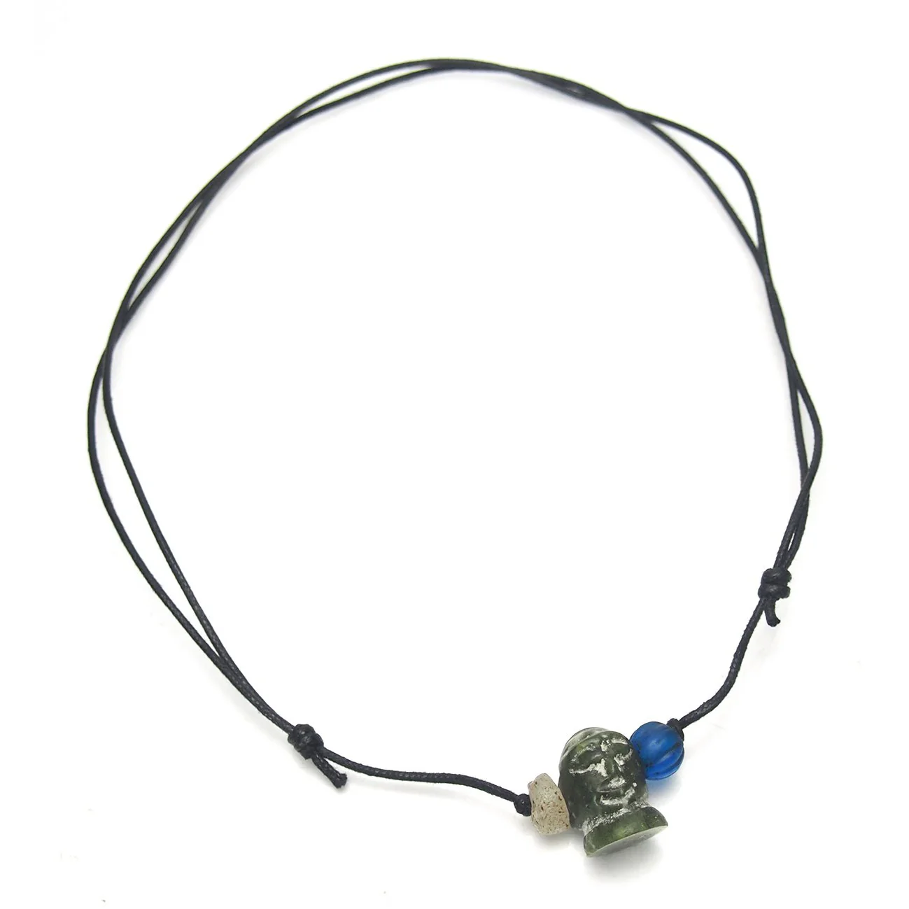 Bowenite Jade Monk's Head Necklace, B - Image 2