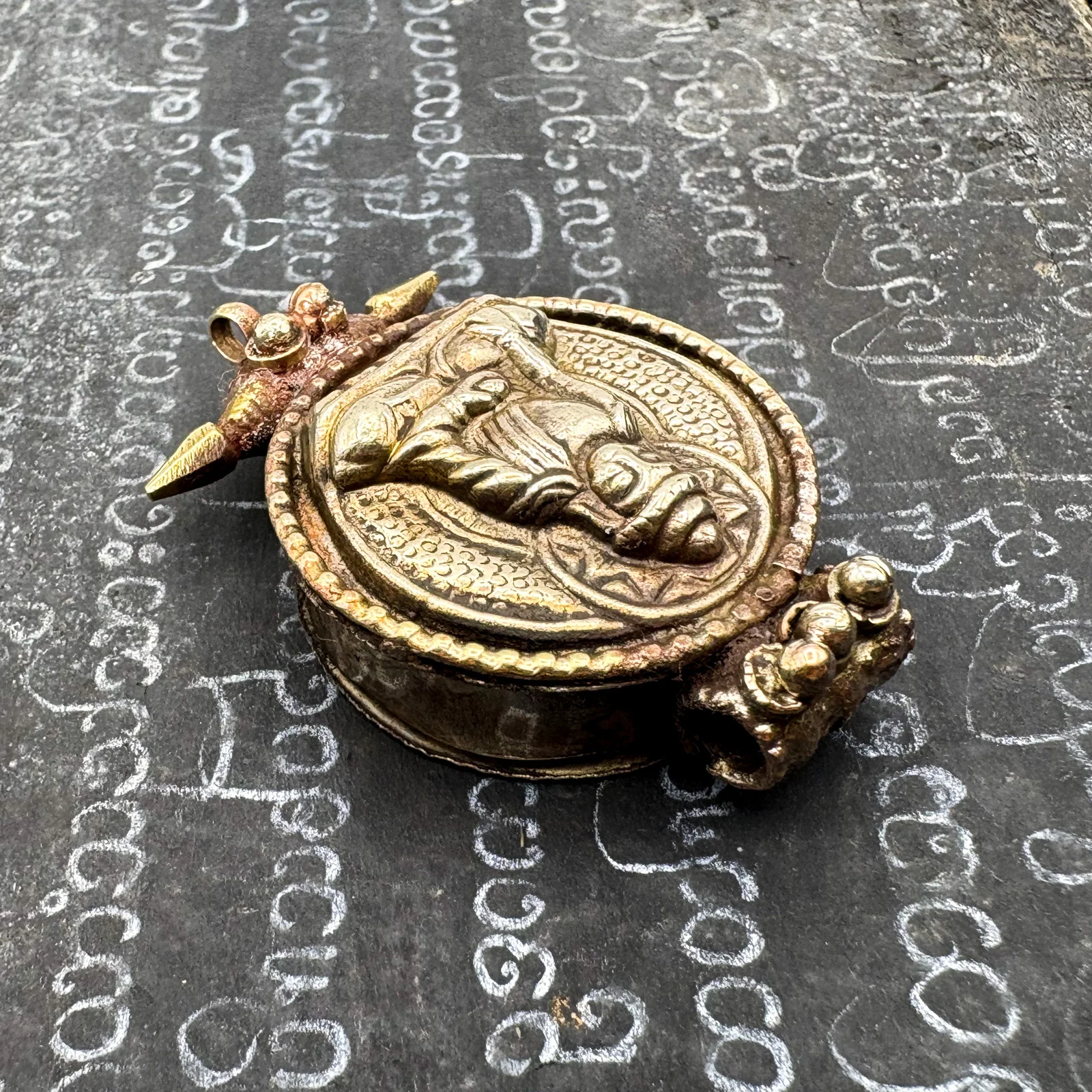Brass Buddha Gau Locket Pendant Amulet - Image 3