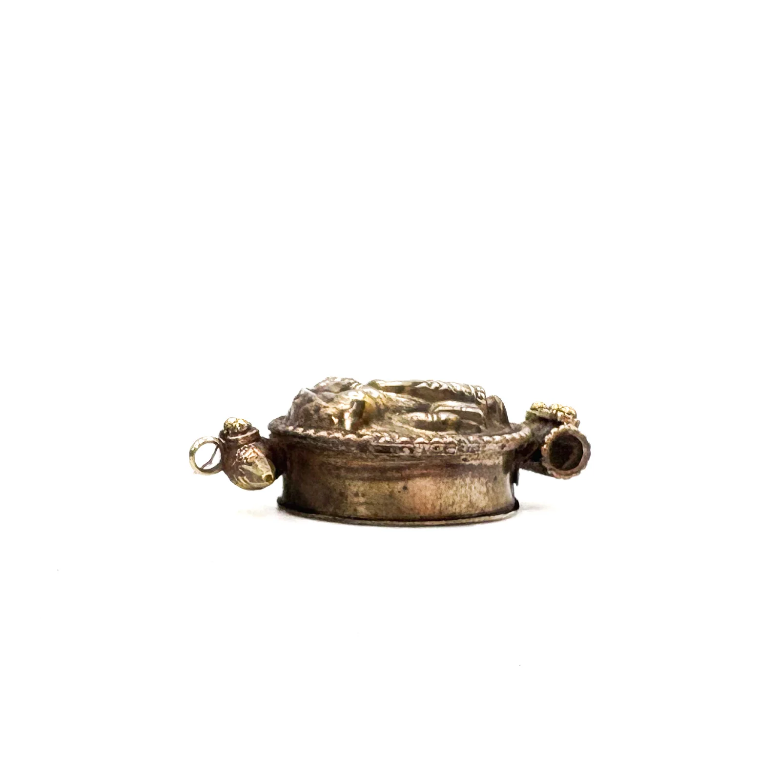 Brass Ganesha Gau Locket Pendant Amulet - Image 11