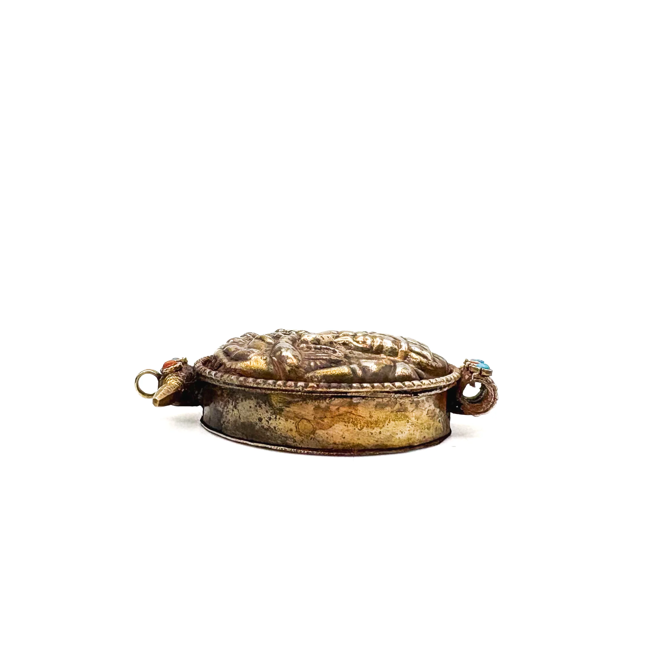 Brass Ganesha Gau with Inlay Locket Pendant Amulet - Image 6