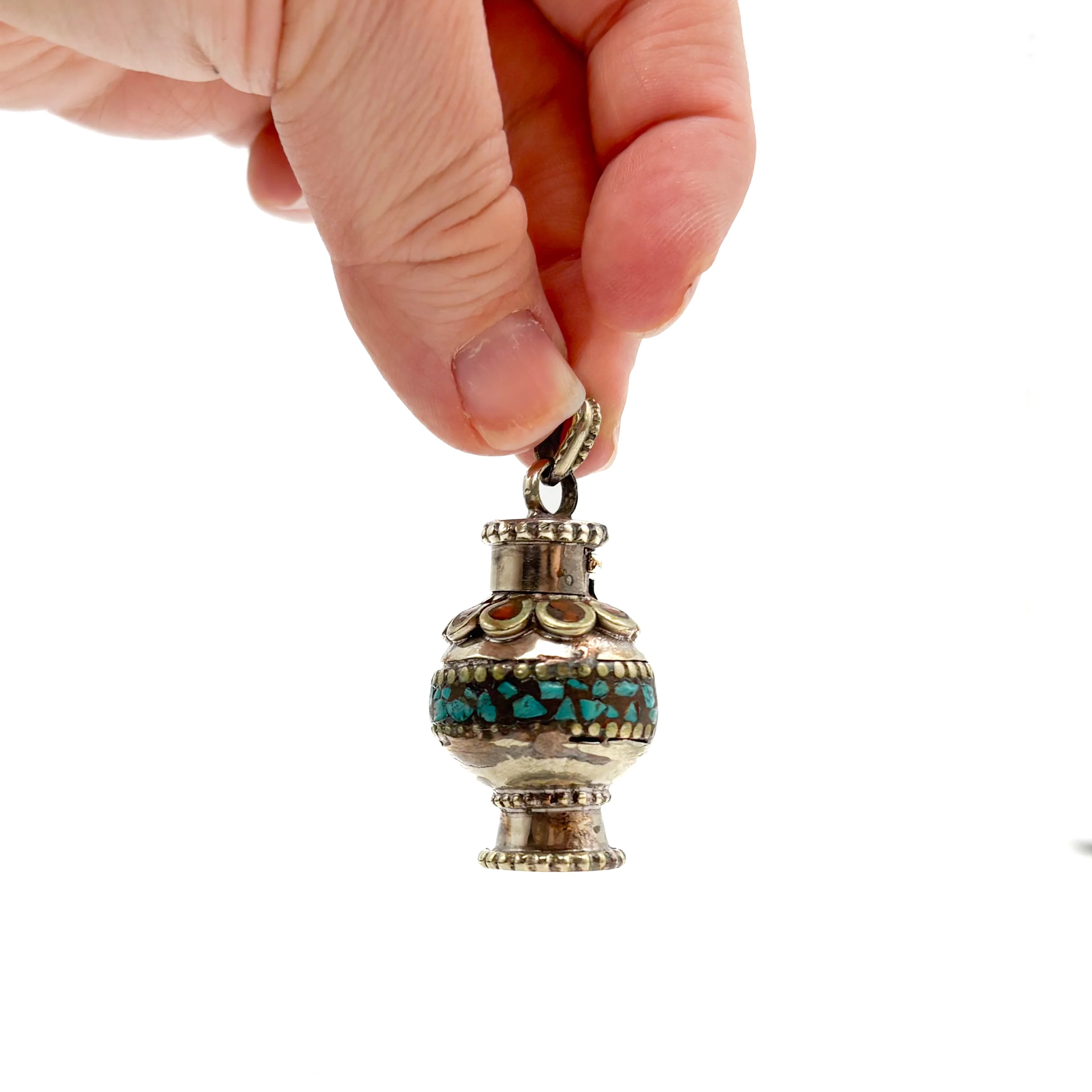 Brass Inlaid Chalice Locket Pendant Amulet - Image 11