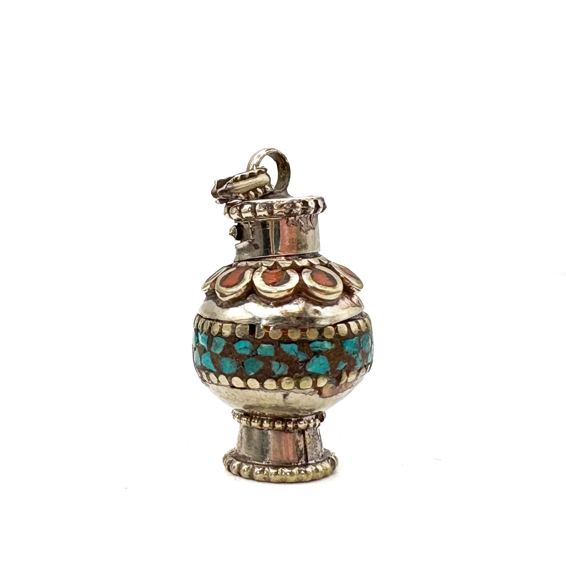 Brass Inlaid Chalice Locket Pendant Amulet - Image 3