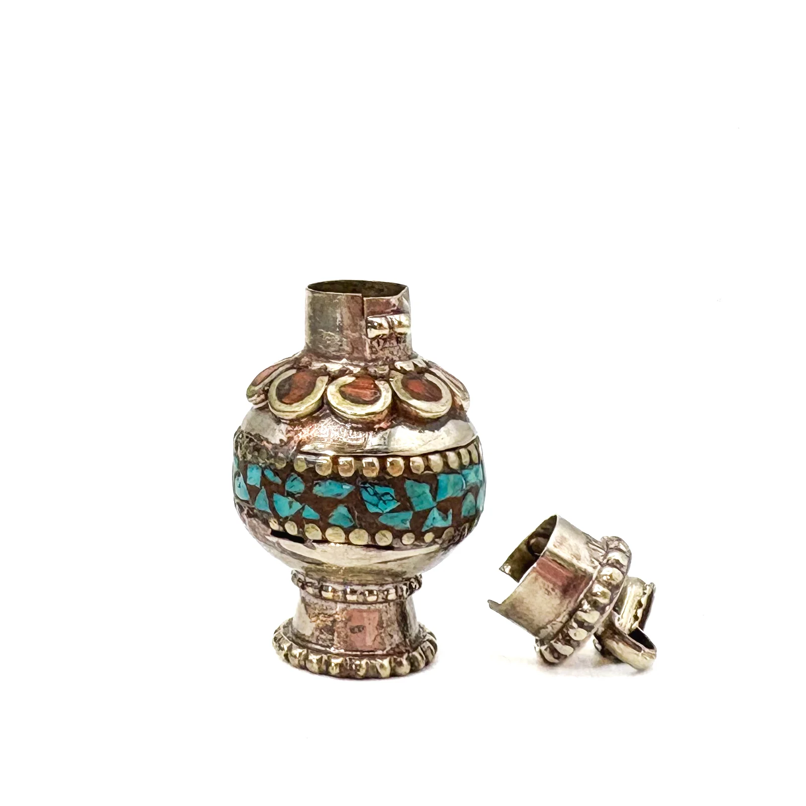 Brass Inlaid Chalice Locket Pendant Amulet - Image 6