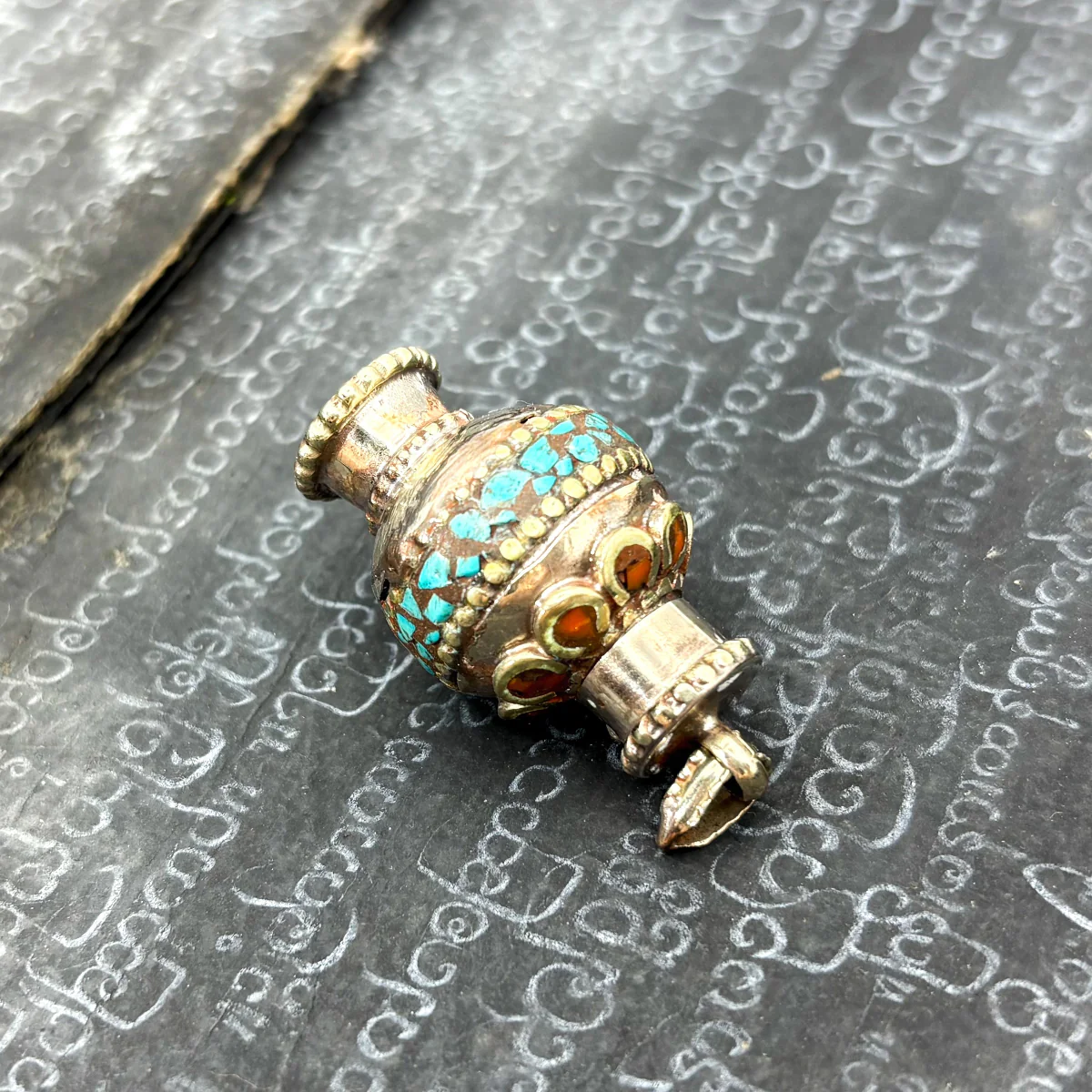 Brass Inlaid Chalice Locket Pendant Amulet - Image 9