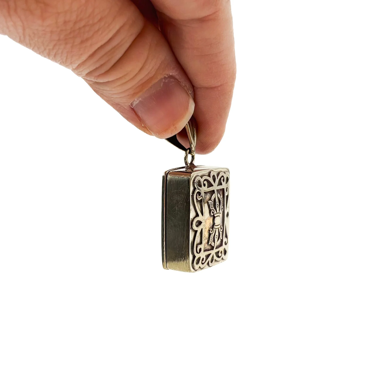 Brass Square Dorje Gau Locket Pendant Amulet - Image 7