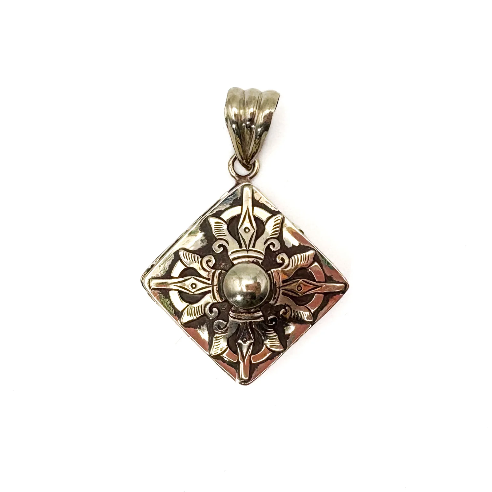 Brass Square Gau Locket Pendant Amulet - Image 5