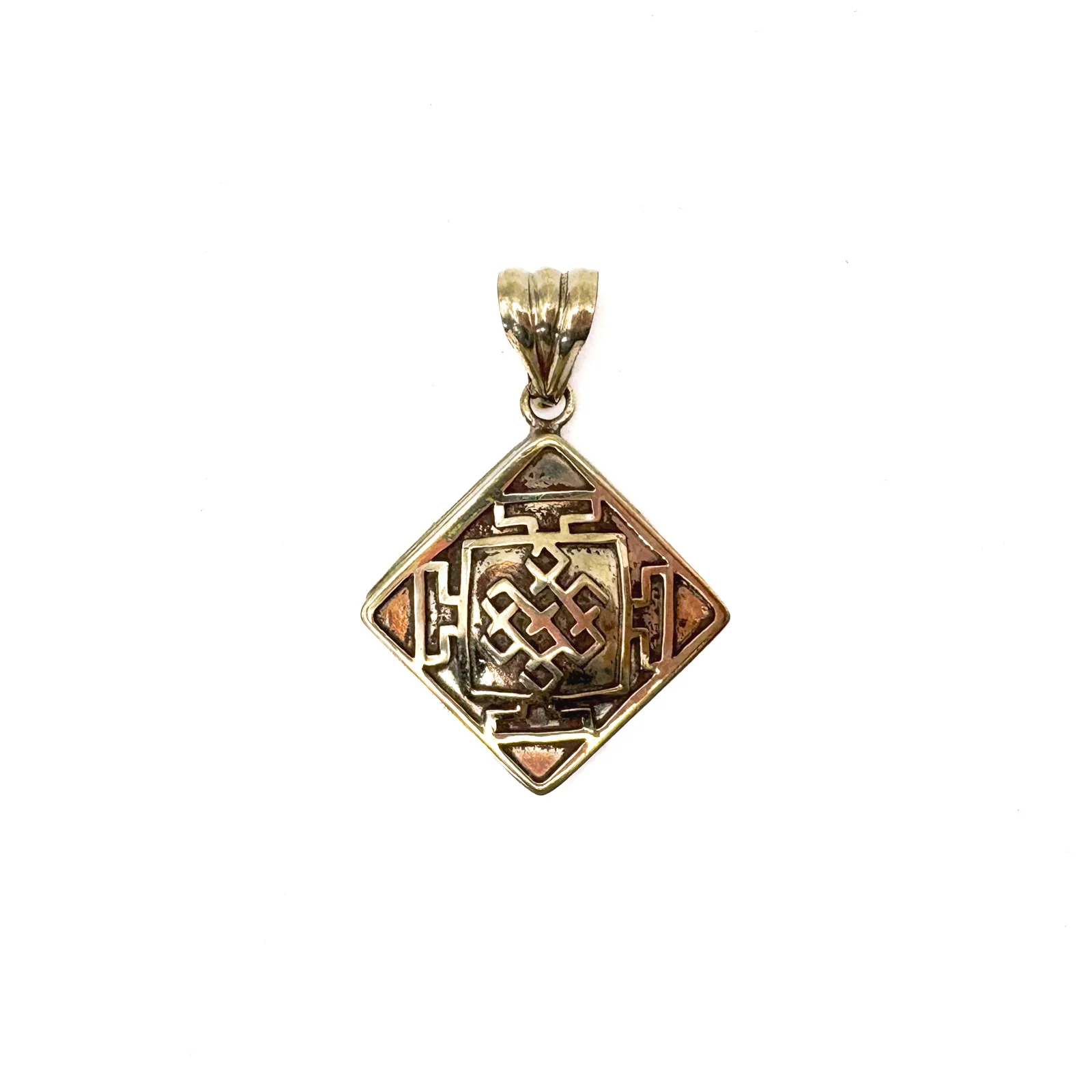 Brass Square Gau Locket Pendant Amulet - Image 11