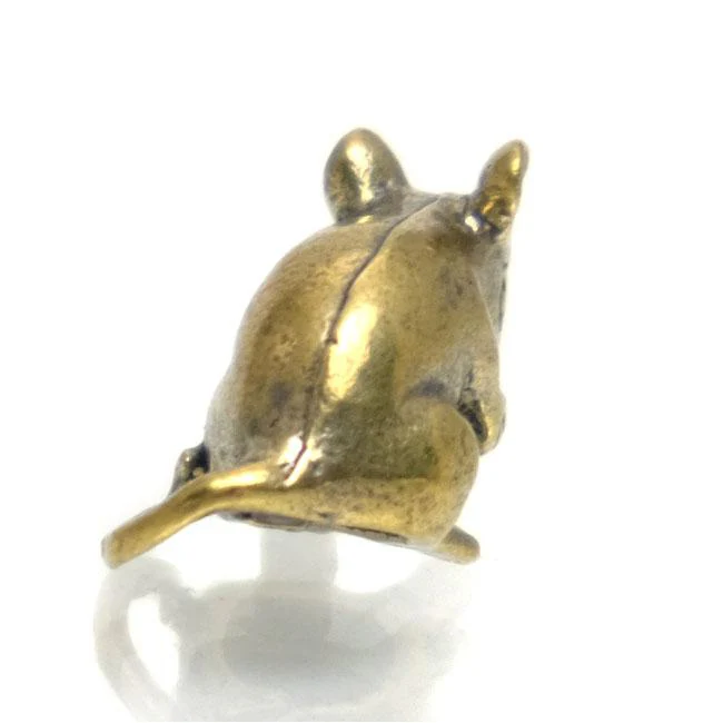 Brass statue, Rat - Image 3