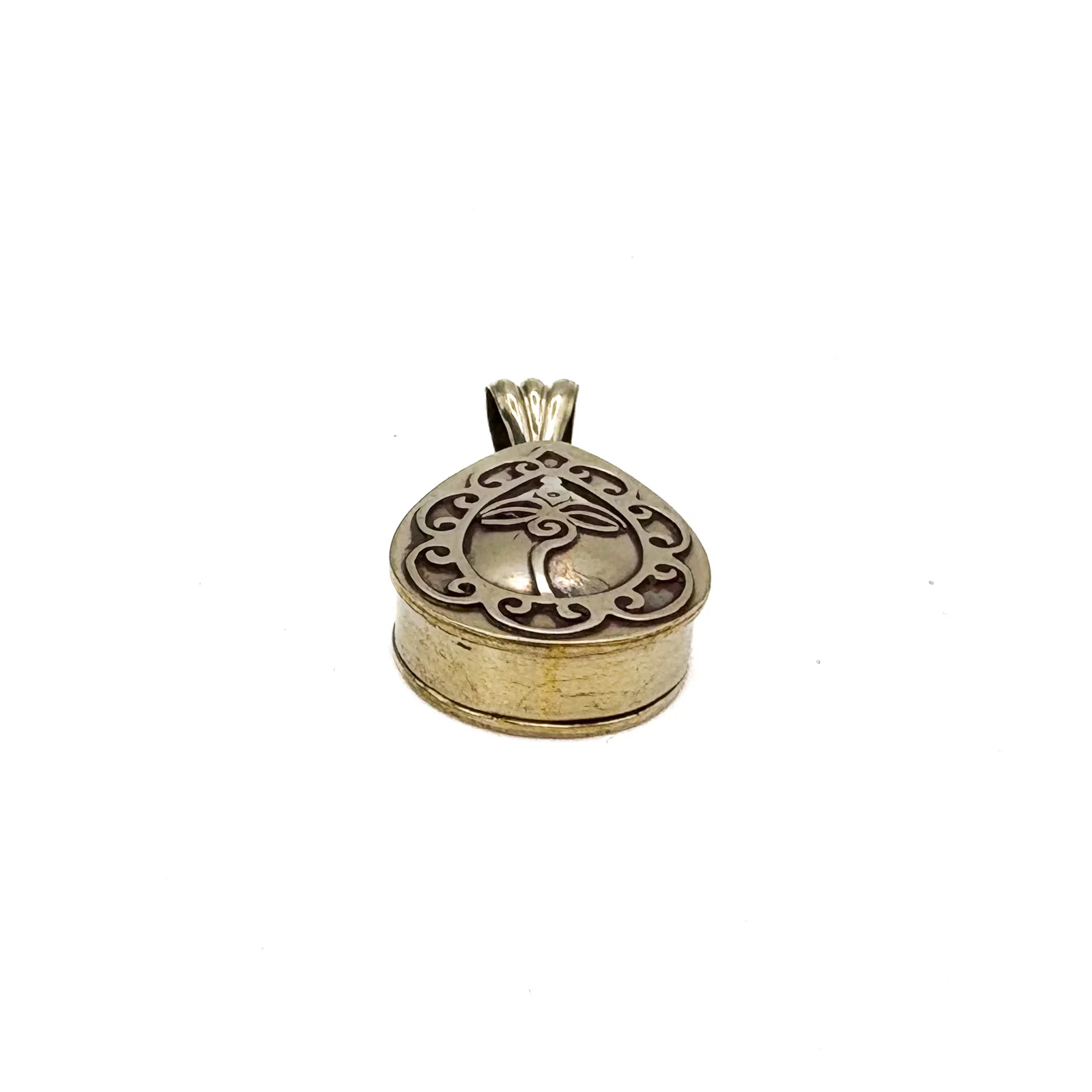 Brass Teardrop Gau Locket Pendant Amulet - Image 12