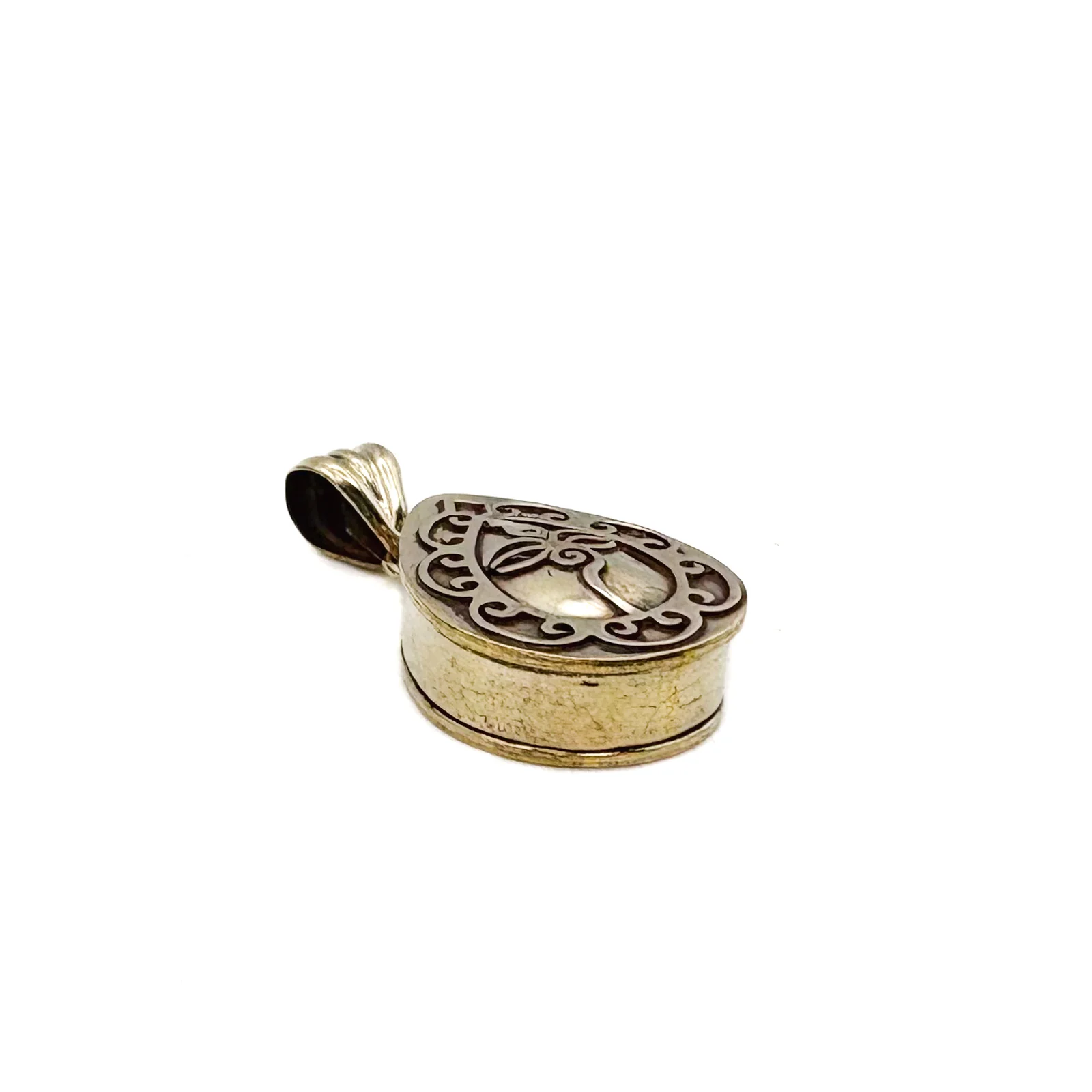 Brass Teardrop Gau Locket Pendant Amulet - Image 4