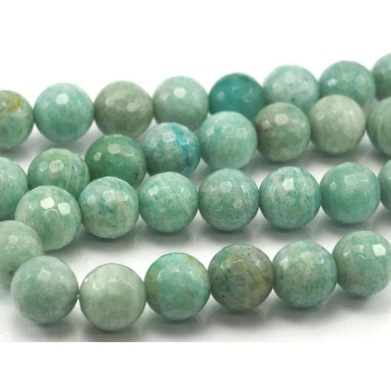 Brazilian Amazonite Faceted Rounds 12mm Bead Strand - Image 2