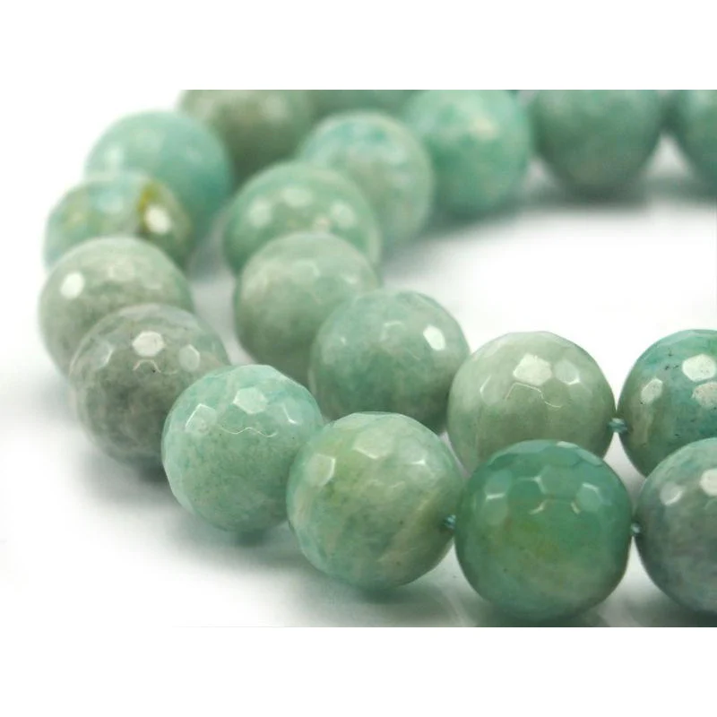 Brazilian Amazonite Faceted Rounds 12mm Bead Strand - Image 3